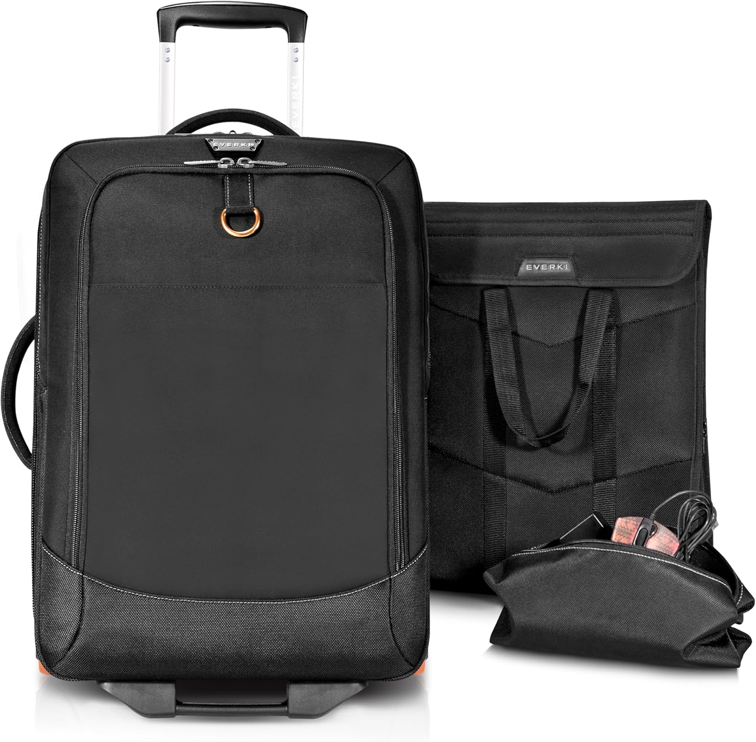 Everki Wheeled Carry-On Rolling Laptop Bag - Lightweight Trolley Bag Travel Friendly - Roller Luggage for Gamers, Rolling Bookbag for Business Travels, up to 17.3-18.4" Carry on Luggage, EKB420 Black image number 1