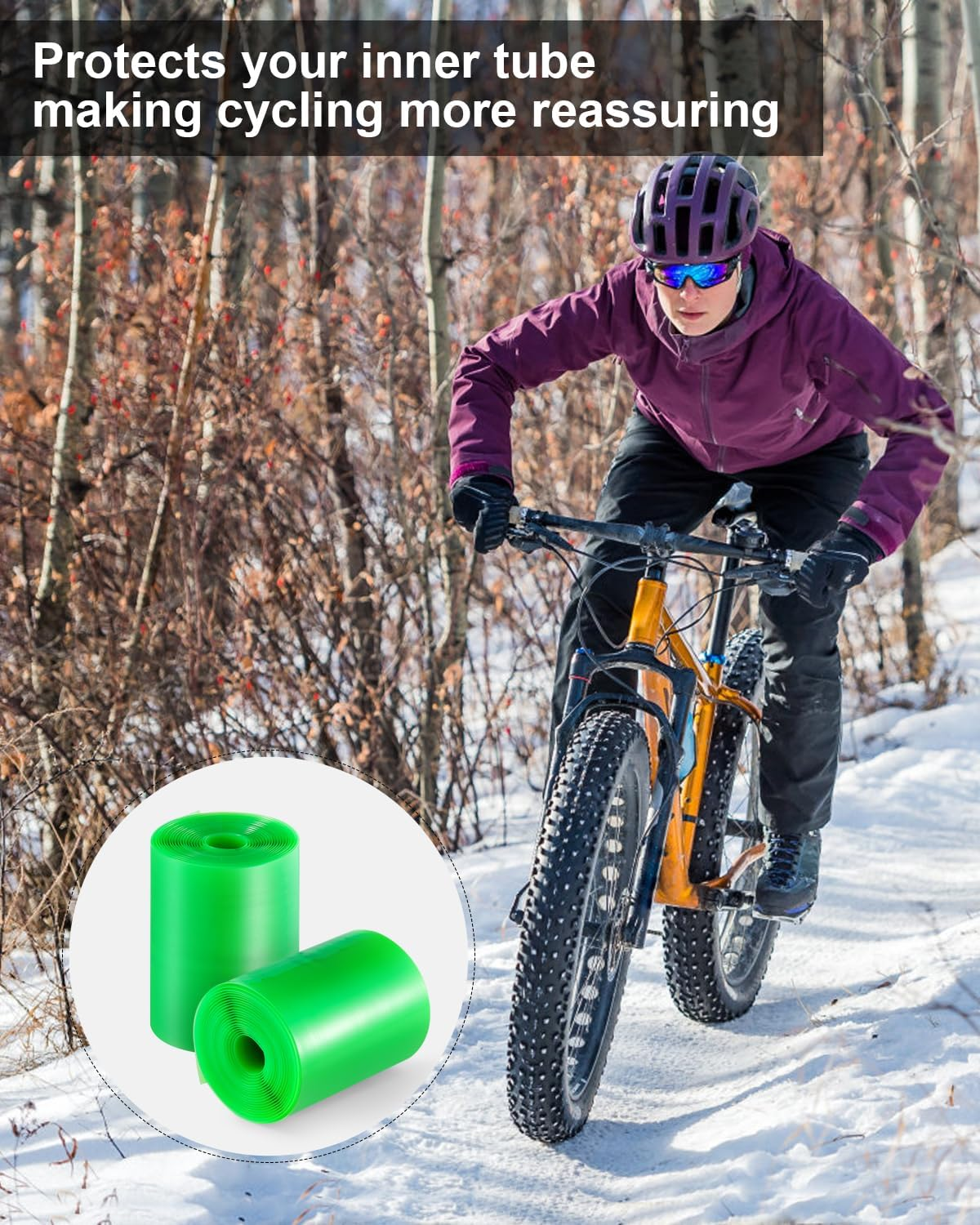 Fat Bike Tire Liner, Bicycle Tube Flat Protector Compatible with 20"/24"/26"/27.5/29"