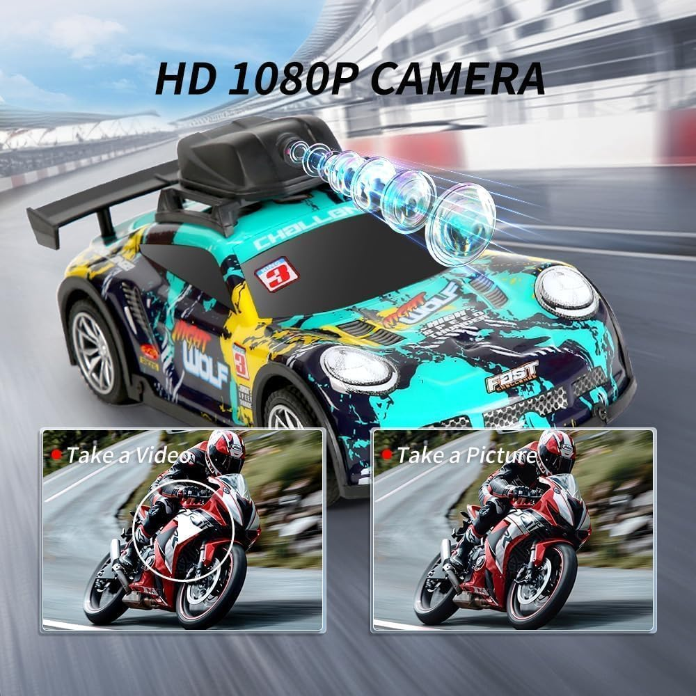 B-Qtech Remote Control Car with Camera, 2.4Ghz Remote Control Drift Car APP Control, RC Camera Racing Car Graffiti Off-Road Vehicle image number 6