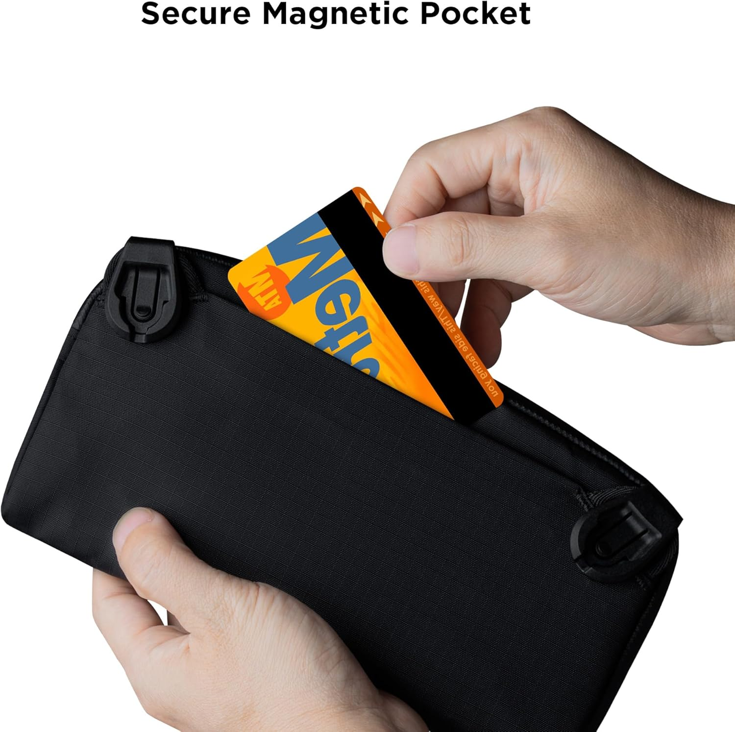 ALPAKA Flight Pouch - Mens Travel Bag Crossbody Phone Case, 0.3L Travel Purse for Men,Water-Resistant Fabric, Adjustable & Detachable Shoulder Strap, YKK Zipper,Travel Wallet Black - Black image number 4