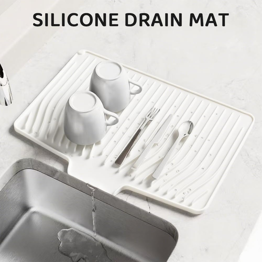 Silicone Kitchen Counter Mat Set &ndash; Non-Slip Dish Drying Mat, Faucet Splash Guard, Sink Protector & Heat-Resistant Bar Spill Mat for Home, Coffee Bar, or Bathroom image number 5