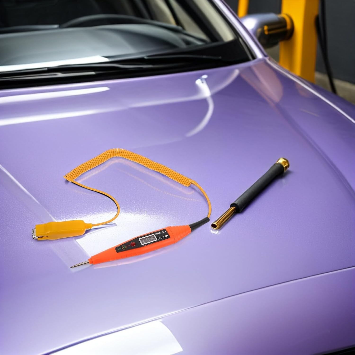 Happyyami Multifunctional Car Circuit Tester Pen with Digital LCD Display Extended Spring Wire Probe for Low Voltage Light Testing Portable Automotive Fuse and Fault Detection Tool image number 5