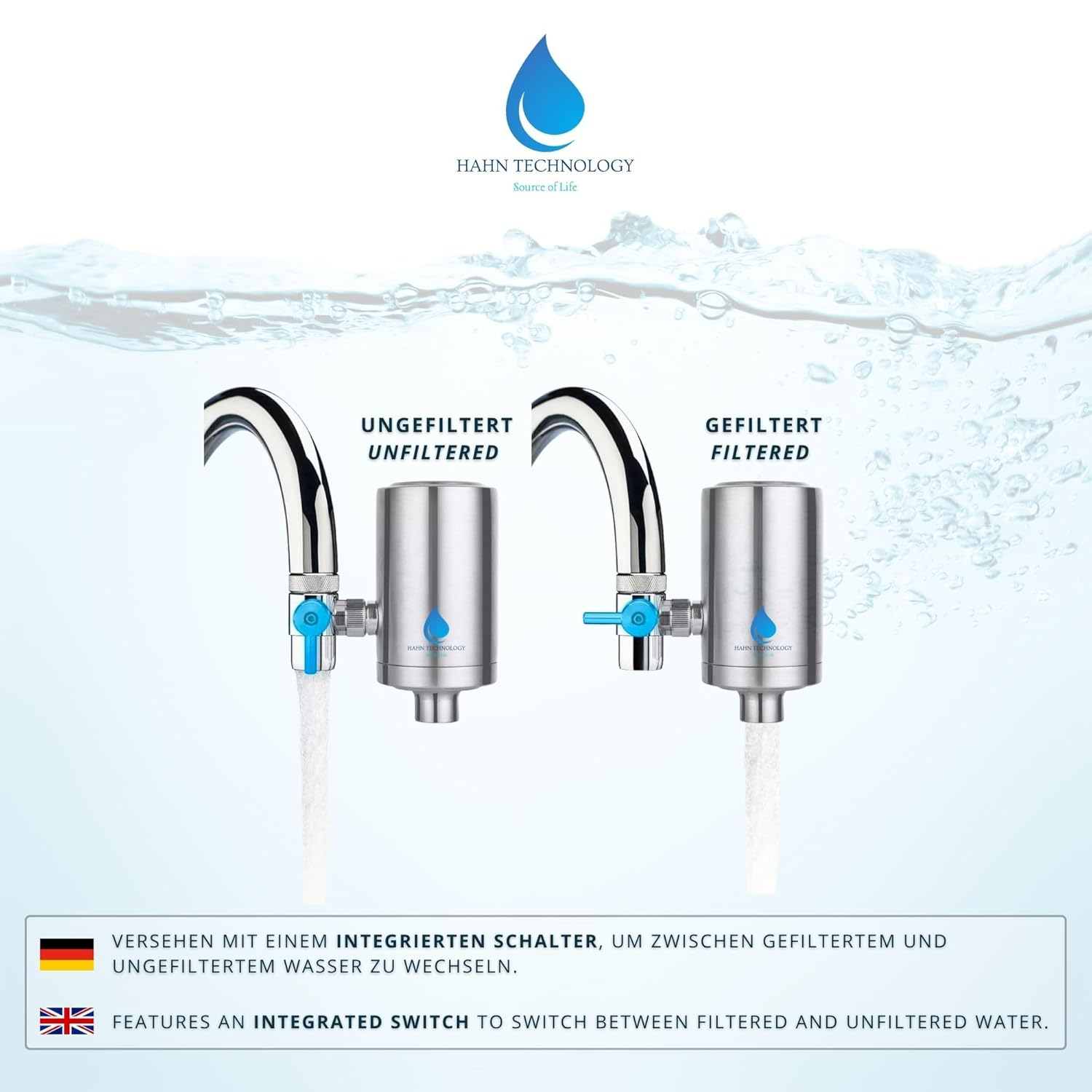 HAHN Technology Replacement Cartridge &ndash; Activated Carbon with Ceramic Balls | Fits HAHN Faucet Filter | Reduces Chlorine, Odours, Heavy Metals & Microplastics image number 6