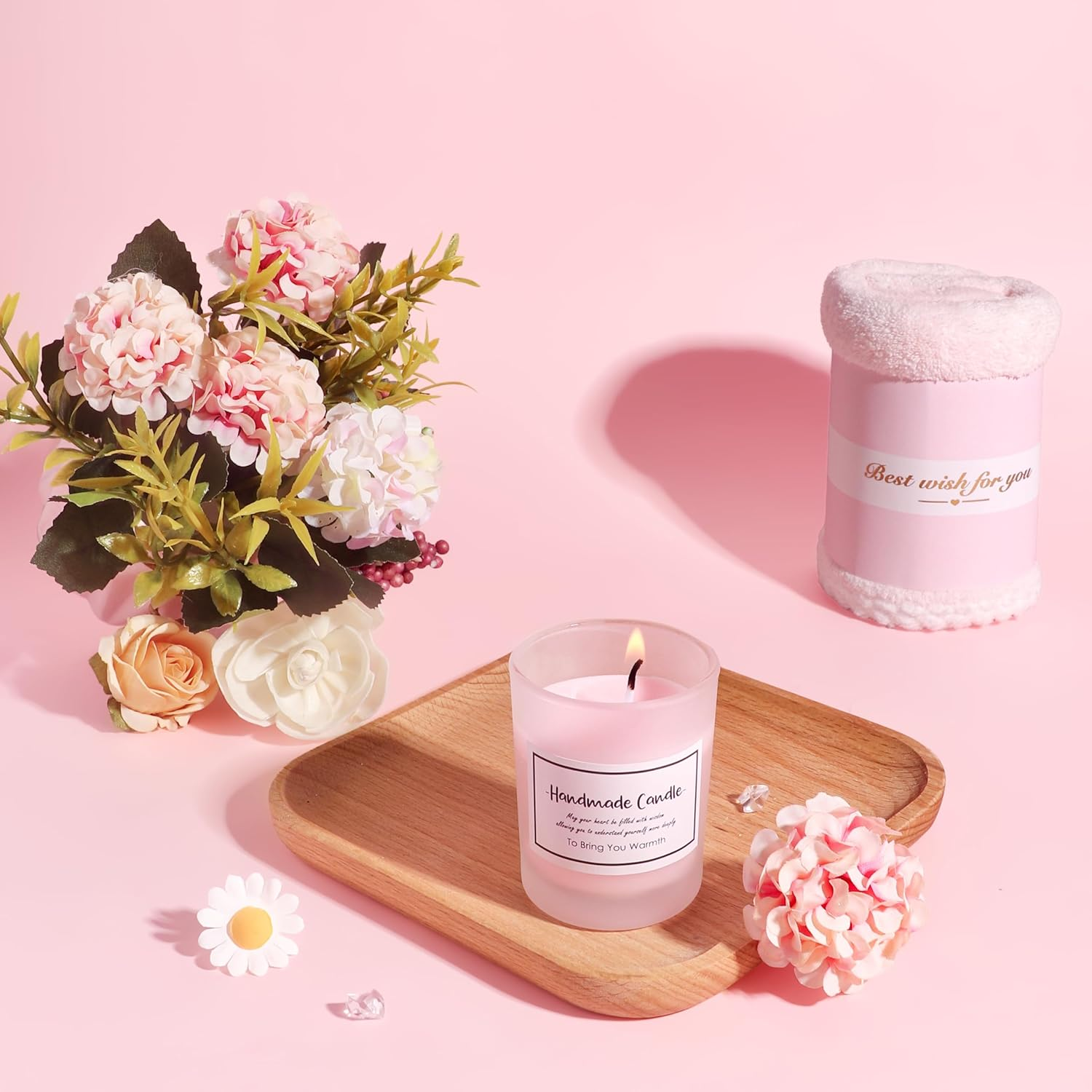 Birthday Gifts for Women, Mothers Day Gifts for Mom from Daughter, Spa Gift Basket for Best Friends Her Sister Wife Girlfriend Nurse, Gift Ideas for Valentines Day, 20Oz Tumbler Set (Pink) image number 5