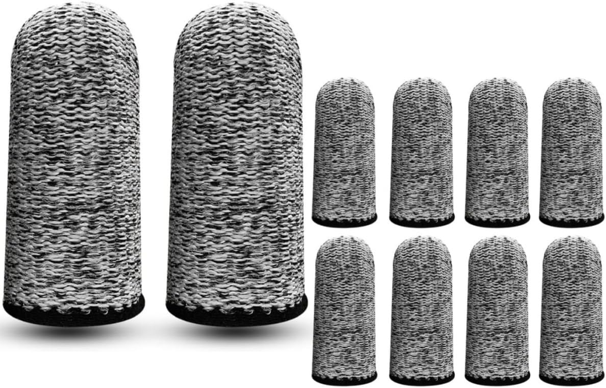 10PCS Cut Resistant Finger Cots Protector,Klhcduo Finger Protection Cots for Kitchen,Work, Sculpture,Anti-Slip,Reusable Finger Covers image number 3