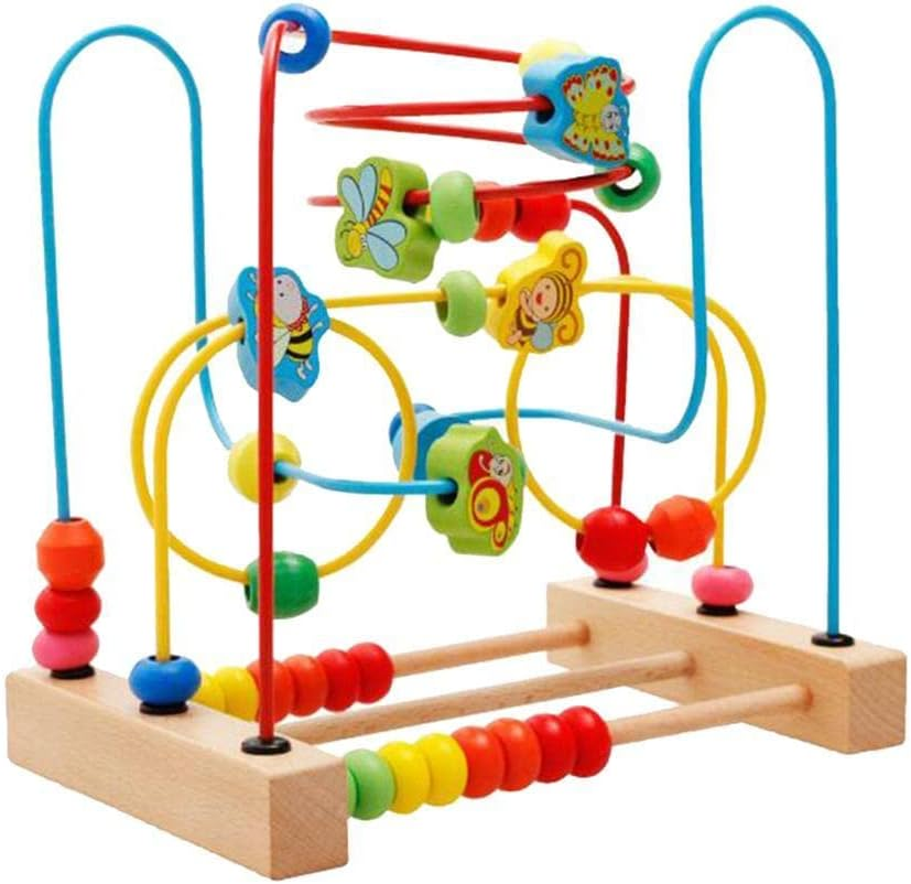 Wooden Baby Math Toy Circles Bead Abacus Maze Montessori Educational Toy image number 1