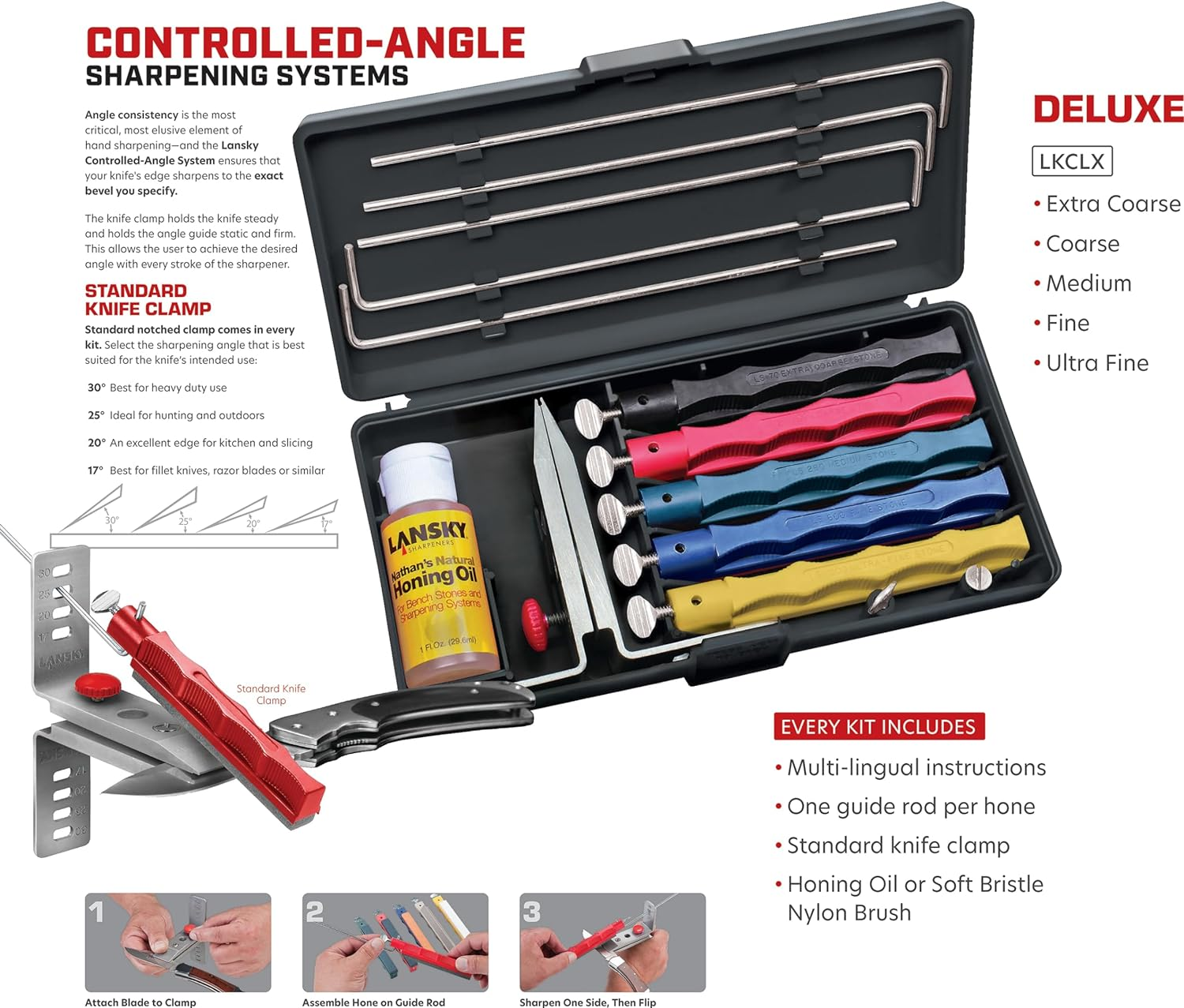 Lansky LKCLX Deluxe Sharpening Kit, Multicolour, 1 Pack image number 1