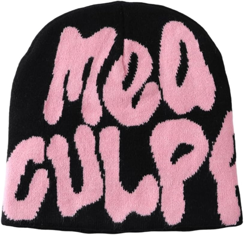 Women Graphic Beanie Skull Hat MEA Culpa Y2K Knitted Beanie Warm Winter Hat for Gifts image number 1