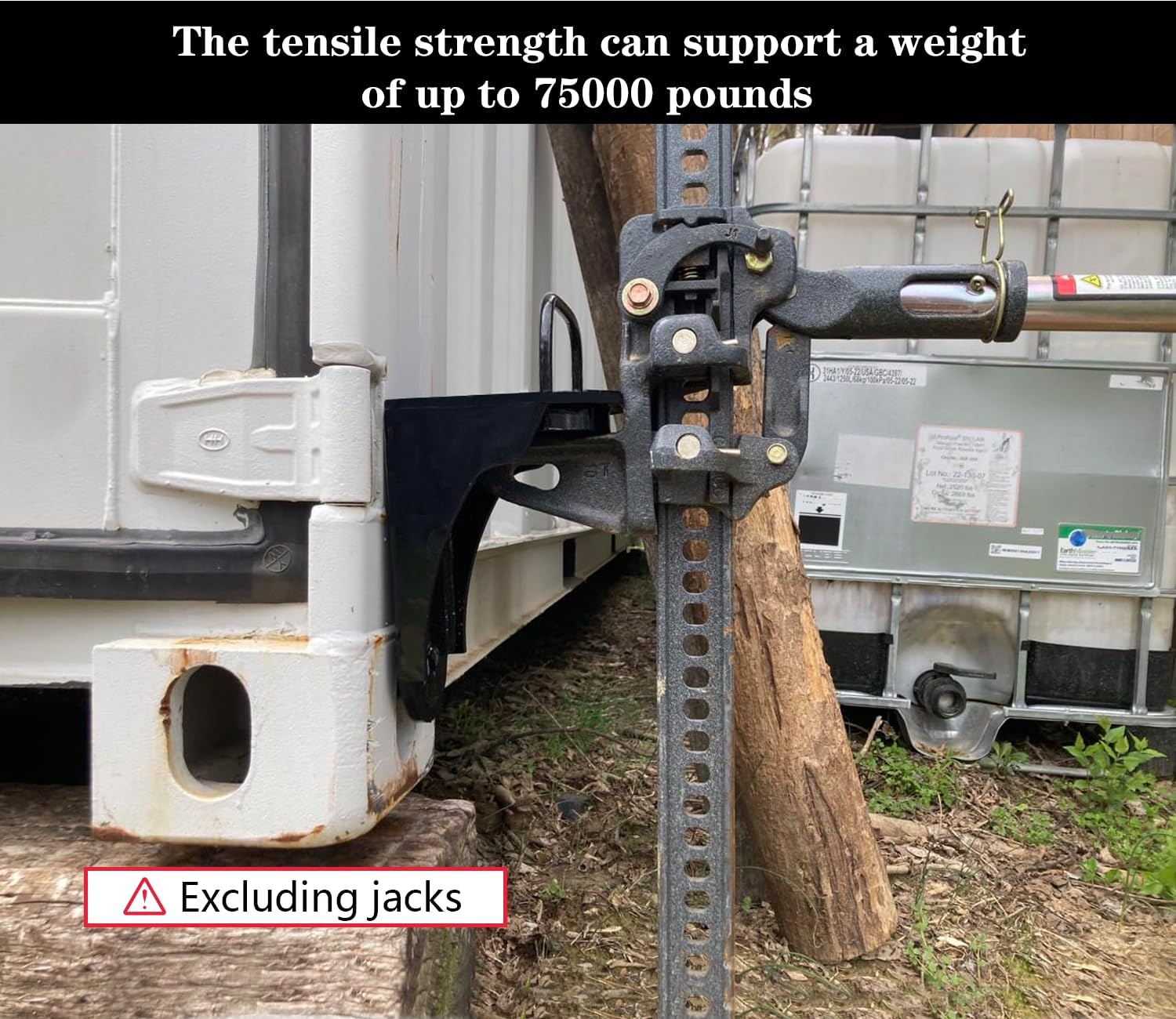 Heavy-Duty Shipping Container Jack Lug Leveler with U-Shaped Handle,Shipping Container Booster Lifter |,Shipping Container Accessories Attachment - Storage Container Leveler Booster,Black (2PCS) image number 2