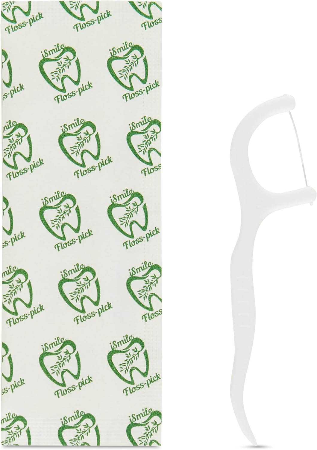 I-Smile Dental Floss Picks Individually Wrapped in Biodegradable Paper, Extra Mint Flavor, Promotes Gum Health, Shred Resistent image number 1