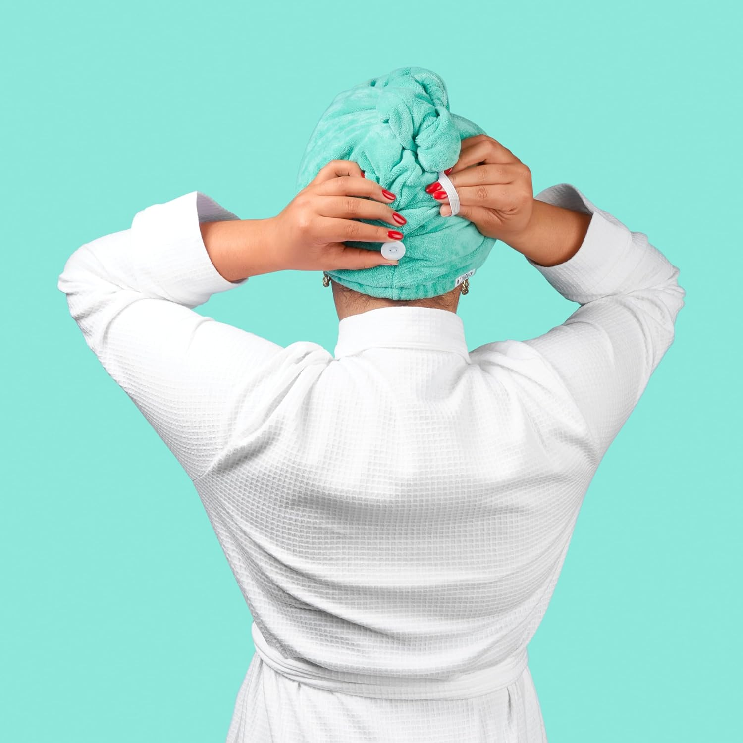 Noughty 97% Natural the Green One Microfibre Hair Towel, Quickly Absorbs Moisture, Reduces Breakage, Combats Frizz, Green image number 6