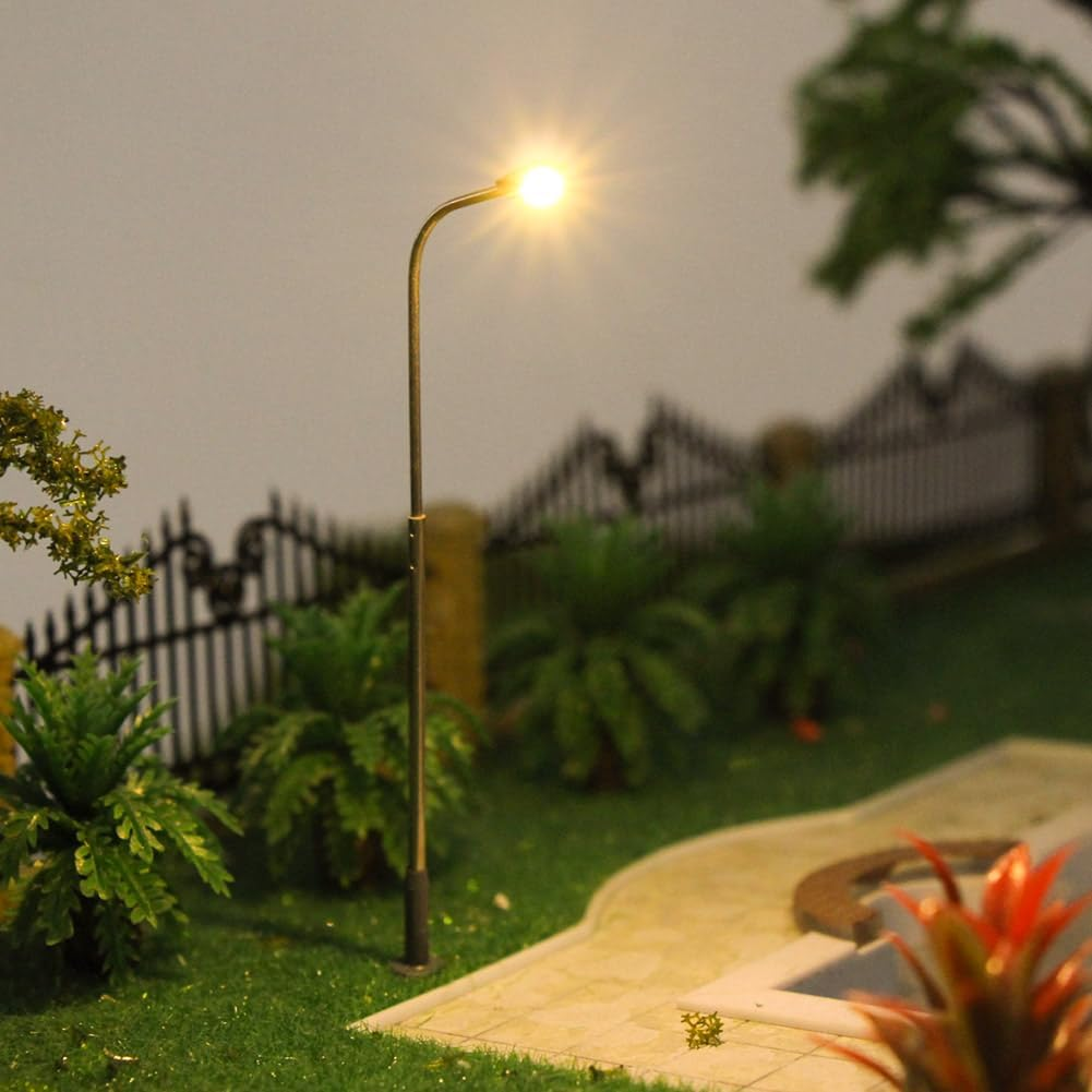 10Pcs Model Railway Train Lamp Post Street Warm White Lights HO TT Scale Leds New LQS07WM image number 5