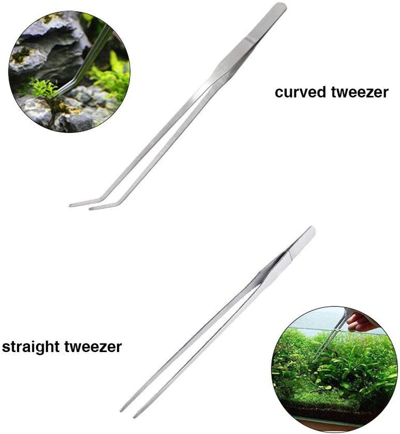 Aquascaping Tools 5 in 1 Kit Aquarium Scissors Plant Tools Curved & Straight Scissor Tweezers Spatula Stainless Steel anti Rust Aquascape Tools for Fish Tank image number 2