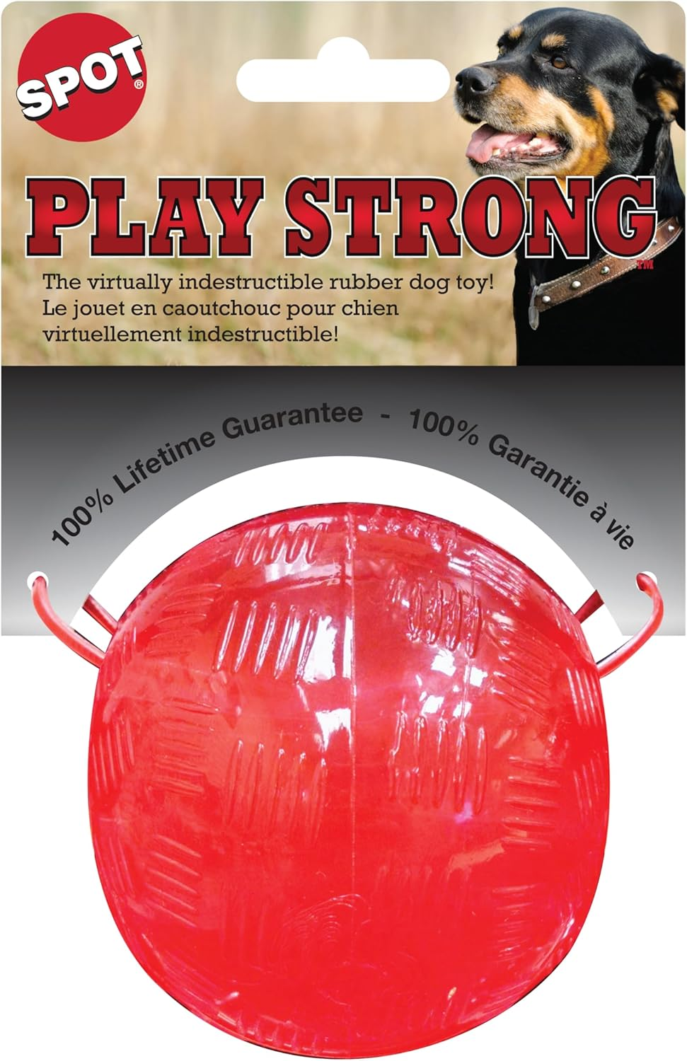 Ethical Pets Play Strong Virtually Indestructible Rubber Bone Dog Toy, 6.5-Inch