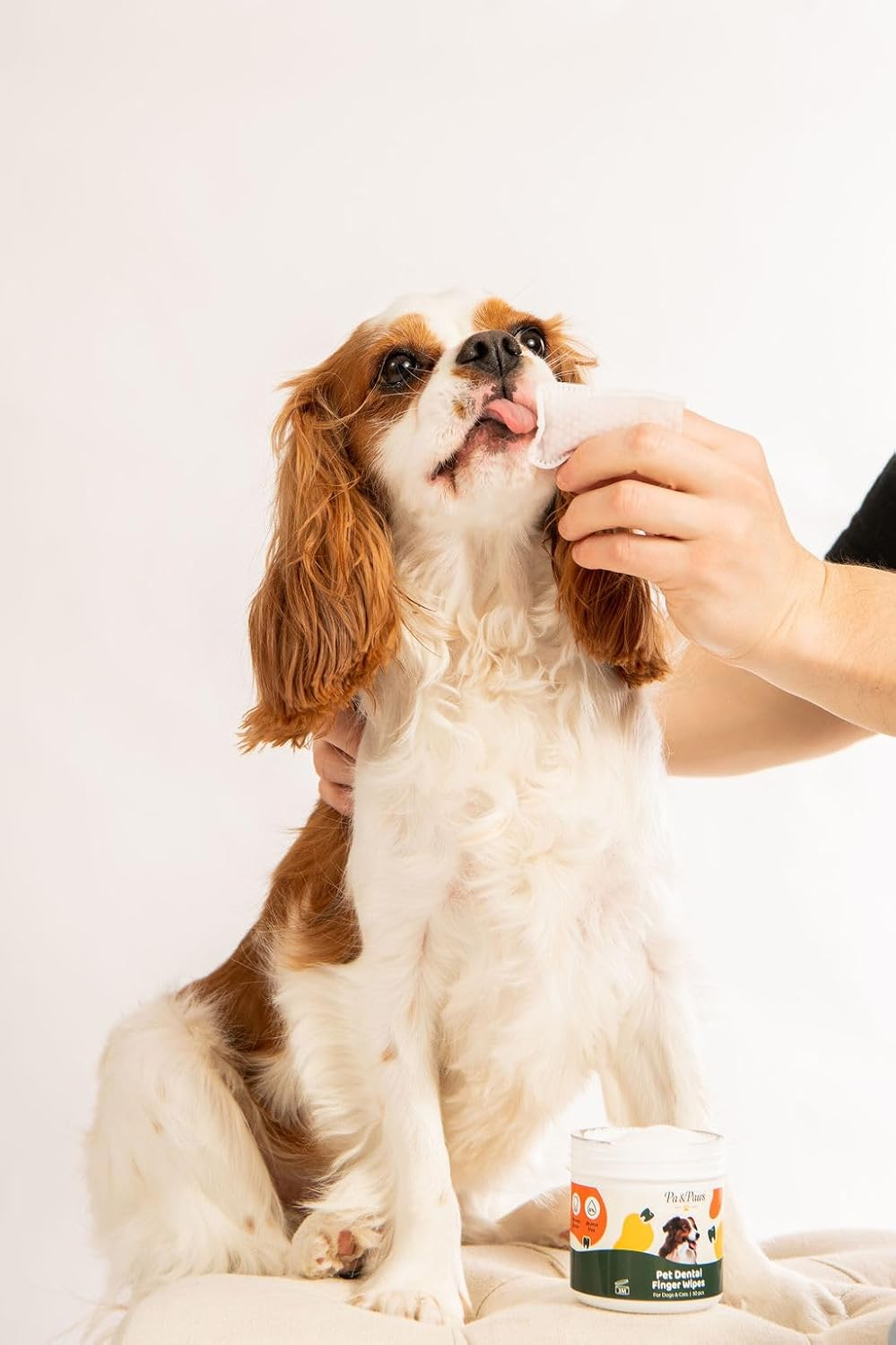 Pa & Paws Pet Dental Finger Wipes &ndash; 50Pcs | Fresh Breath & Oral Hygiene for Dogs & Cats | Peppermint | Safe & Easy Pet Tooth Cleaning image number 1