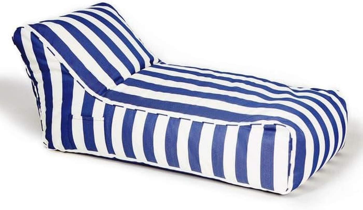 Billy Fresh Laid Back Outdoor Beanbag, 120 Cm Length X 65 Cm Width X 60 Cm Height, Blue/White image number 3