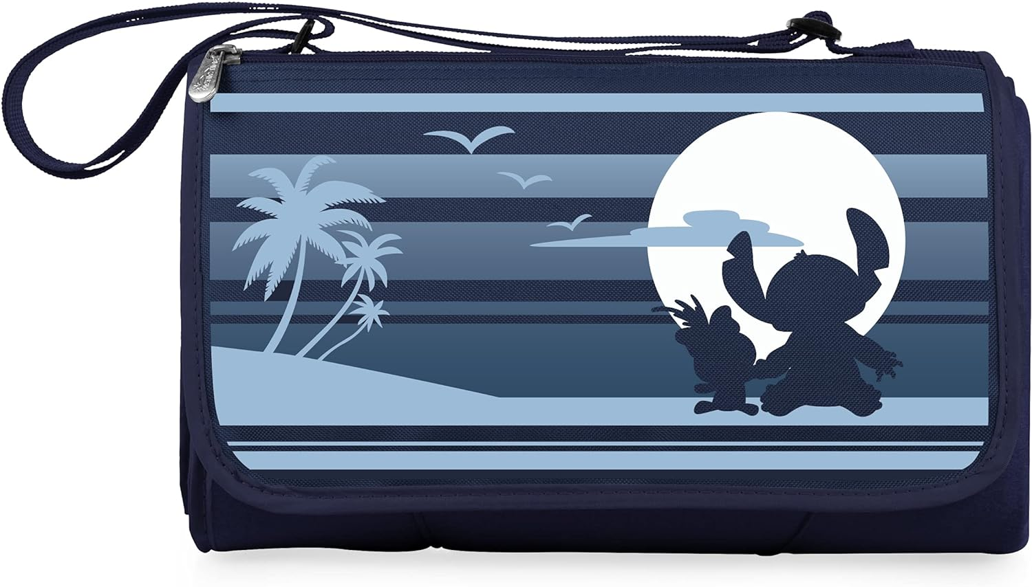 Picnic TIME Disney Disney Mary Poppins Blanket Tote Outdoor Picnic Blanket, Beach Blanket, Camping Blanket, (Sky Blue with Multi Stripe Pattern)