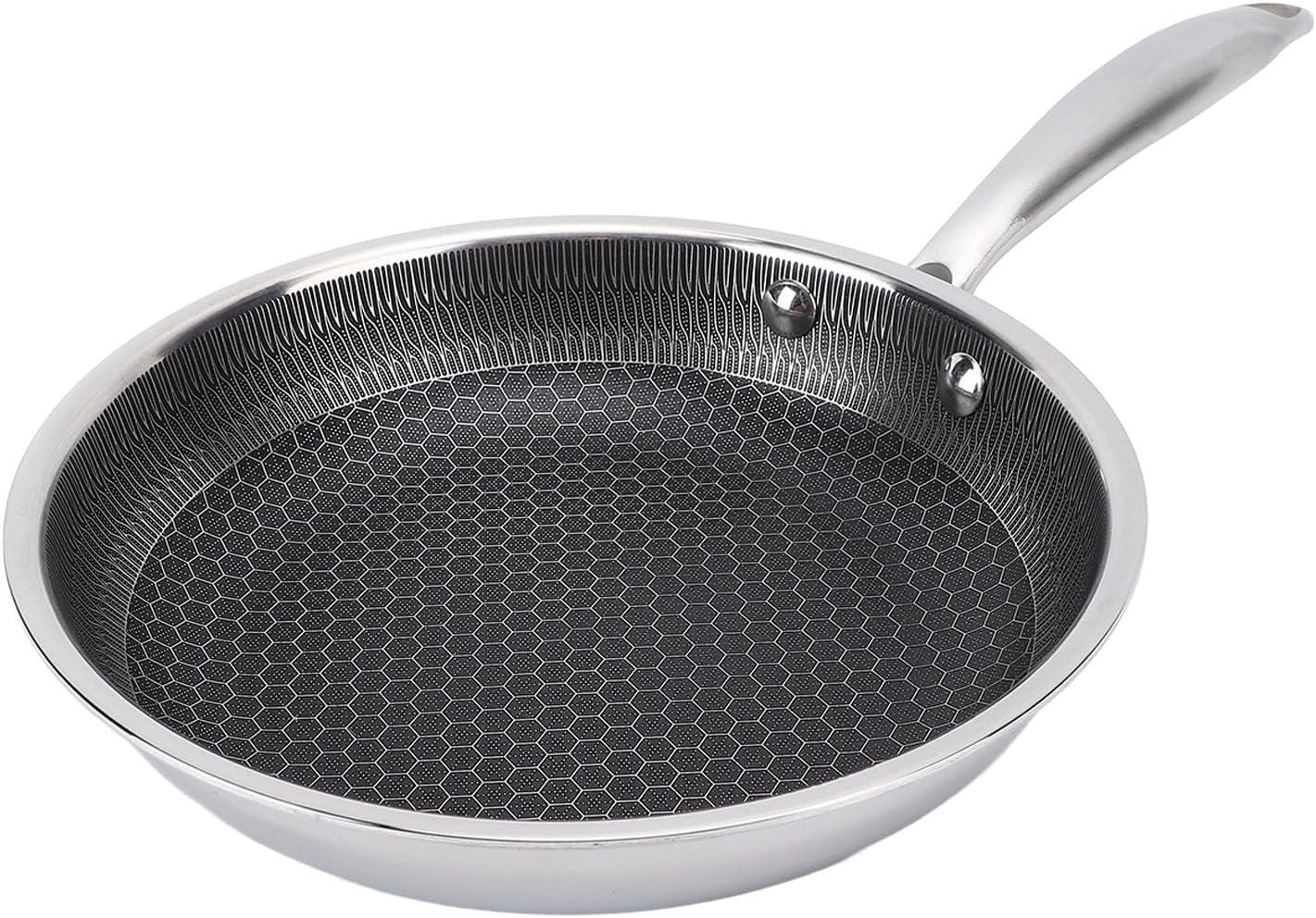 Nonstick Stainless Steel Frying Pan - Honeycomb Skillet, Induction & Gas Compatible, Dishwasher Safe, 316 SUS, 2.2Cm Thick (30Cm) image number 6