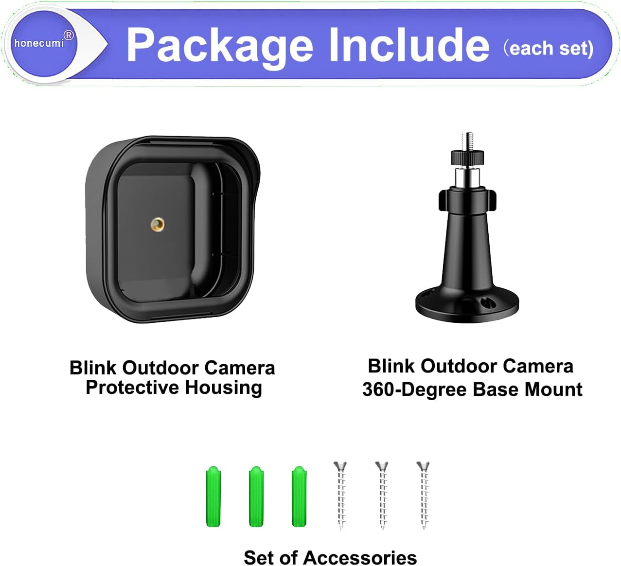 Blink Outdoor Camera Mount, 360&deg; Adjustable Blink Outdoor 4 & 3 Mount - Weatherproof & Robust Blink Camera Wall Mount, Blink Outdoor Camera Mounting Accessories for Indoor & Outdoor, Pack of 3 - Blink 34 Mount-3 Pcs image number 6