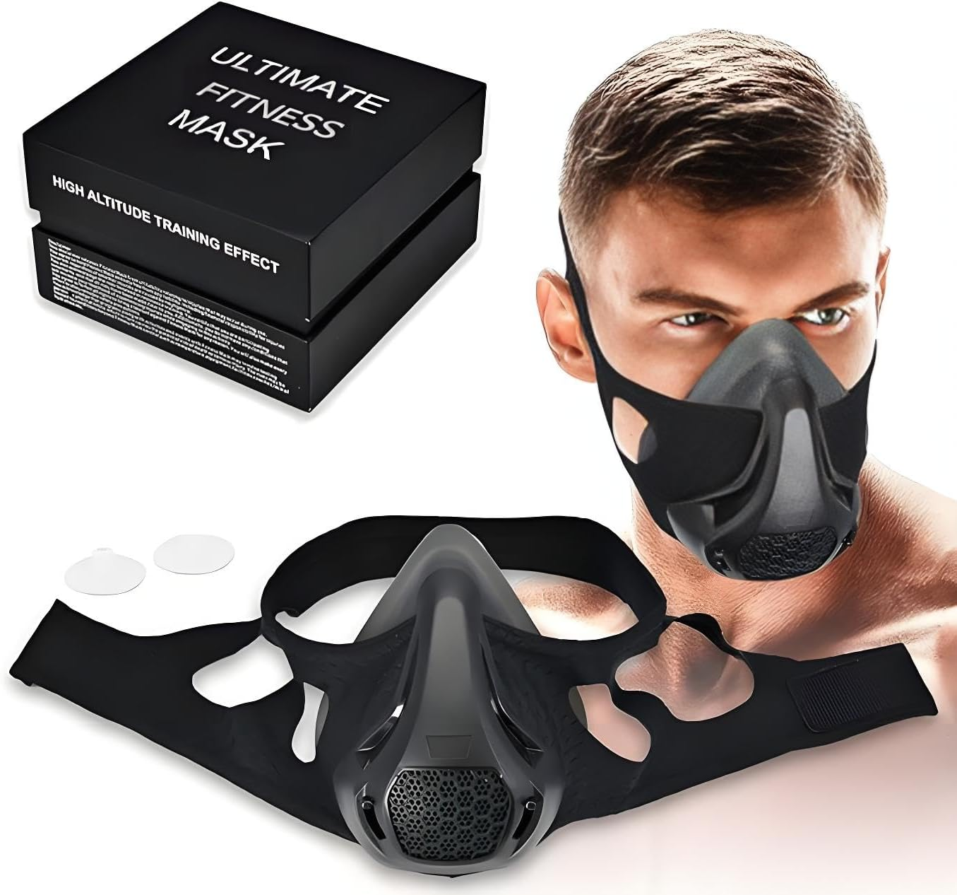 LQLXLY High Altitude Training Mask, 24 Breathing Resistance Levels, Black, Ultimate Fitness Cardio Workout Equipment