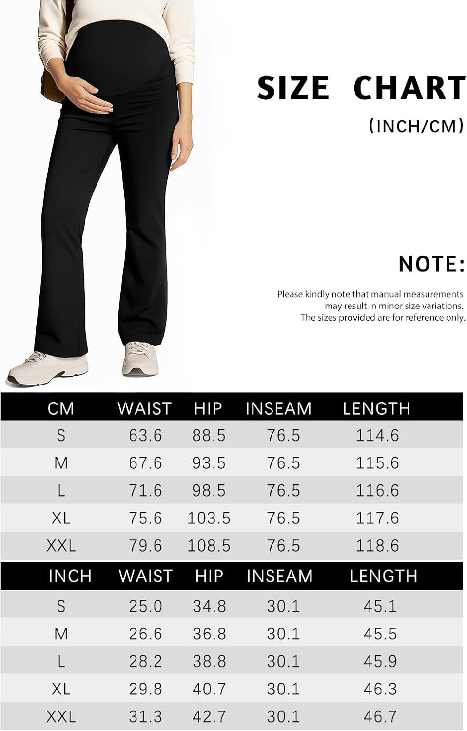 Peauty Buttery Soft Maternity Flare Leggings over the Belly - Stretchy Belly Support Pregnancy Pants for Yoga Lounge Wear image number 6