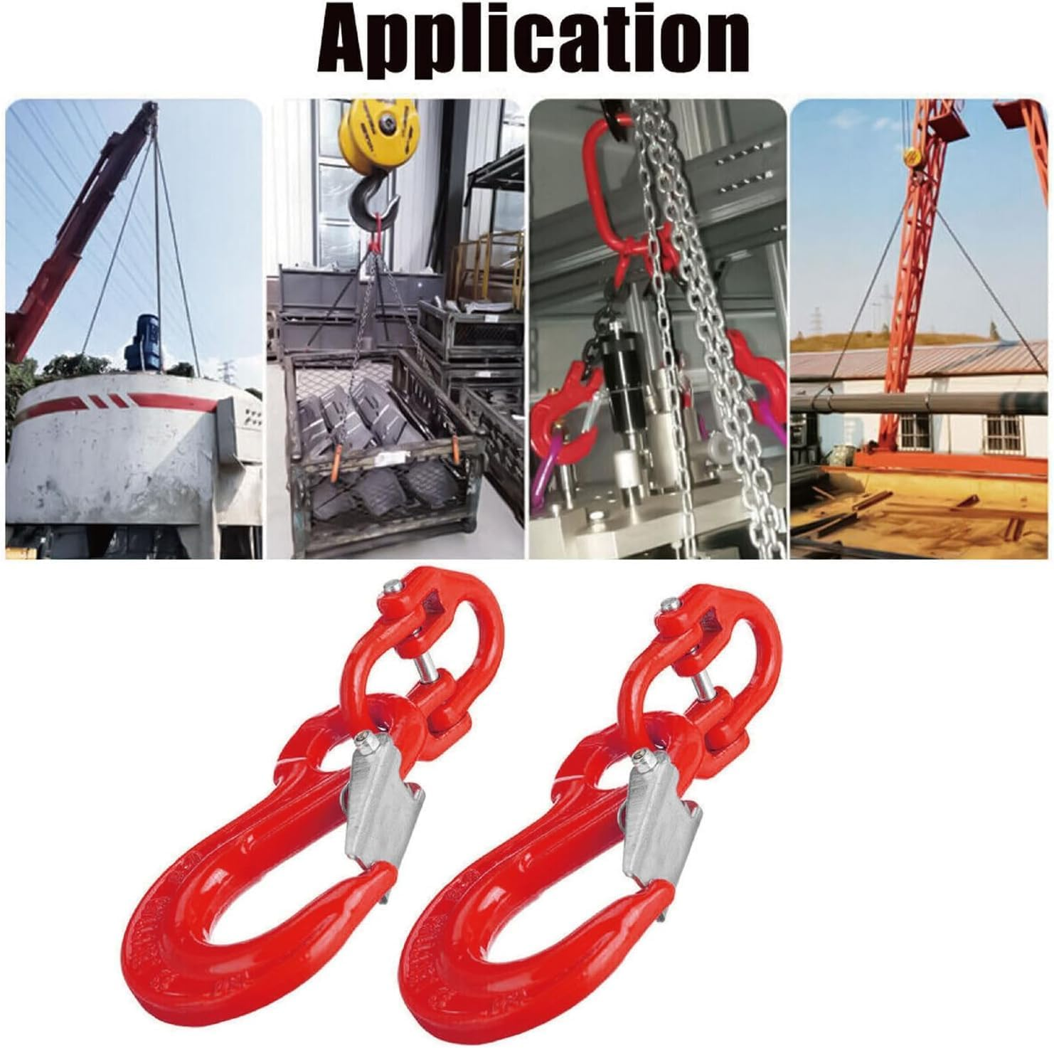 2Pcs Sling Hook with Hammerlock, Caravan Trailer Chain Connecting Extend (1.12T) image number 3