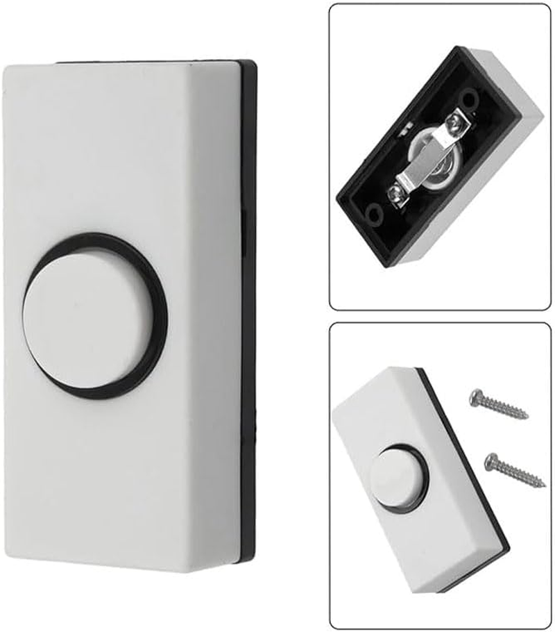 1 Pcs Plastic Push Button Doorbell Wall Mounted Door Bell Buttons for Home Replacement Garage Door Opener Switch,Sturdy Plastic, Hard Wired
