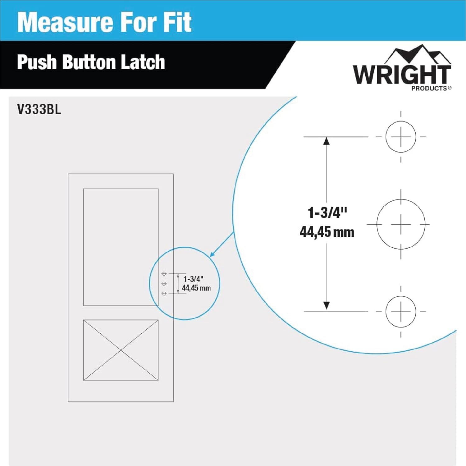 Wright Products V333BL, Black Tie-Down Push Button Handle image number 5