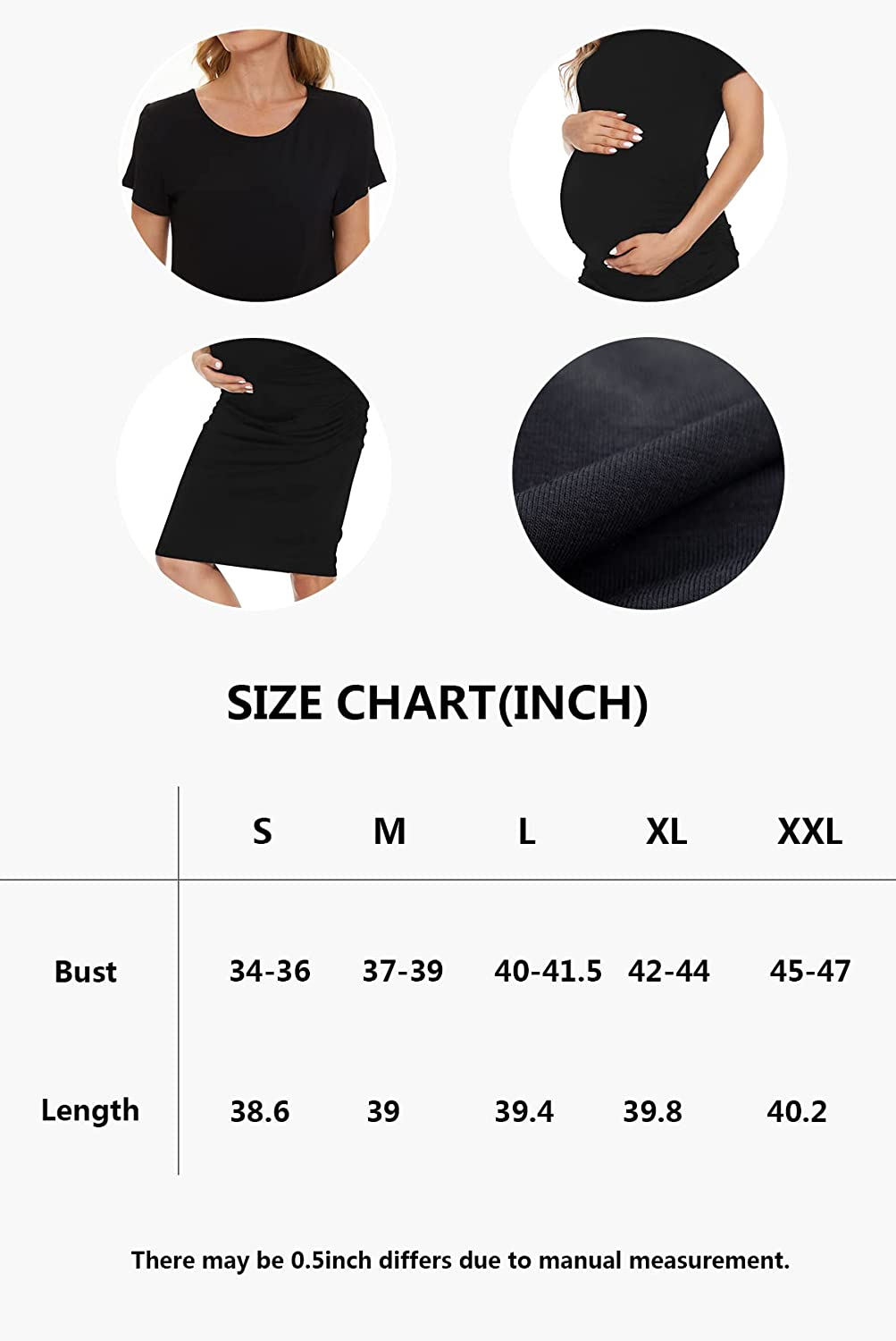 Smallshow Women'S Short Sleeve Maternity Dress Ruched Pregnancy Clothes image number 3