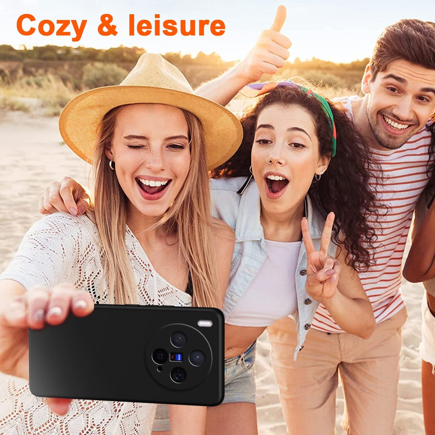 XINYEXIN Silicone Case for Vivo X300, Ultra Thin Shockproof Mobile Phone Case with Microfibre Lining, Scratch-Resistant Soft Case with Non-Slip Grip - Black image number 3