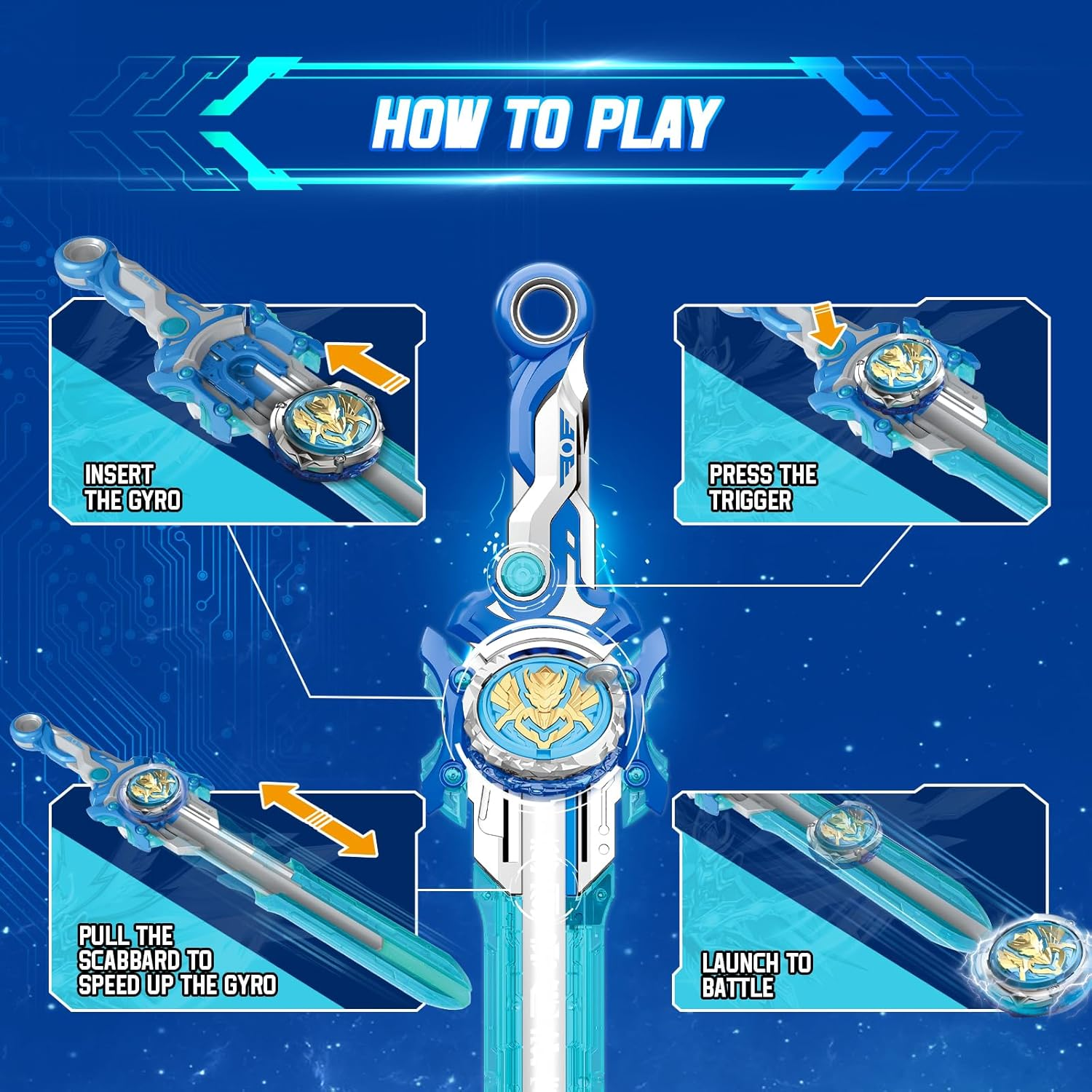 Infinity Nado Spinning Top for Children Metal Toy Boys, Battle Tops Spinning Top Launcher Toy Boys, Spinning Tops Boys from 5 6 7 8 9 10 11 12 Years, Power Pack Gale Wings image number 2