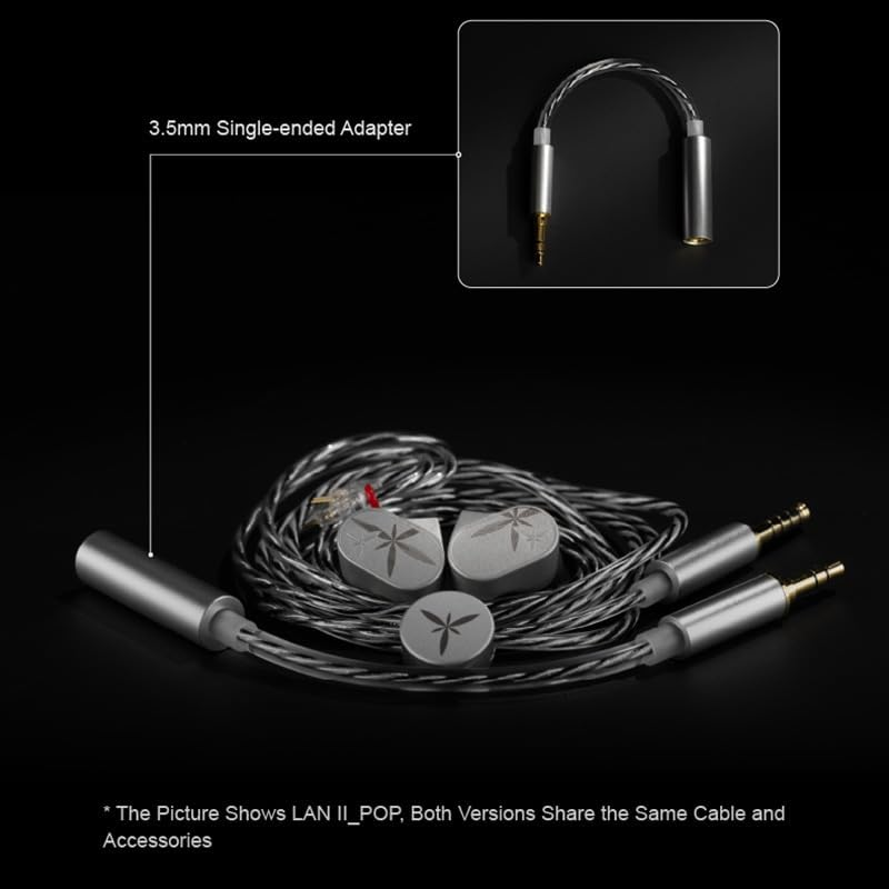 Moondrop LAN Ll Earphone 4.4Mm 3.5Mm Plug 0.78Mm Interchangeable Cable 10Mm Double-Cavity Hifi In-Ear Wired Headphones (LAN II POP) image number 2