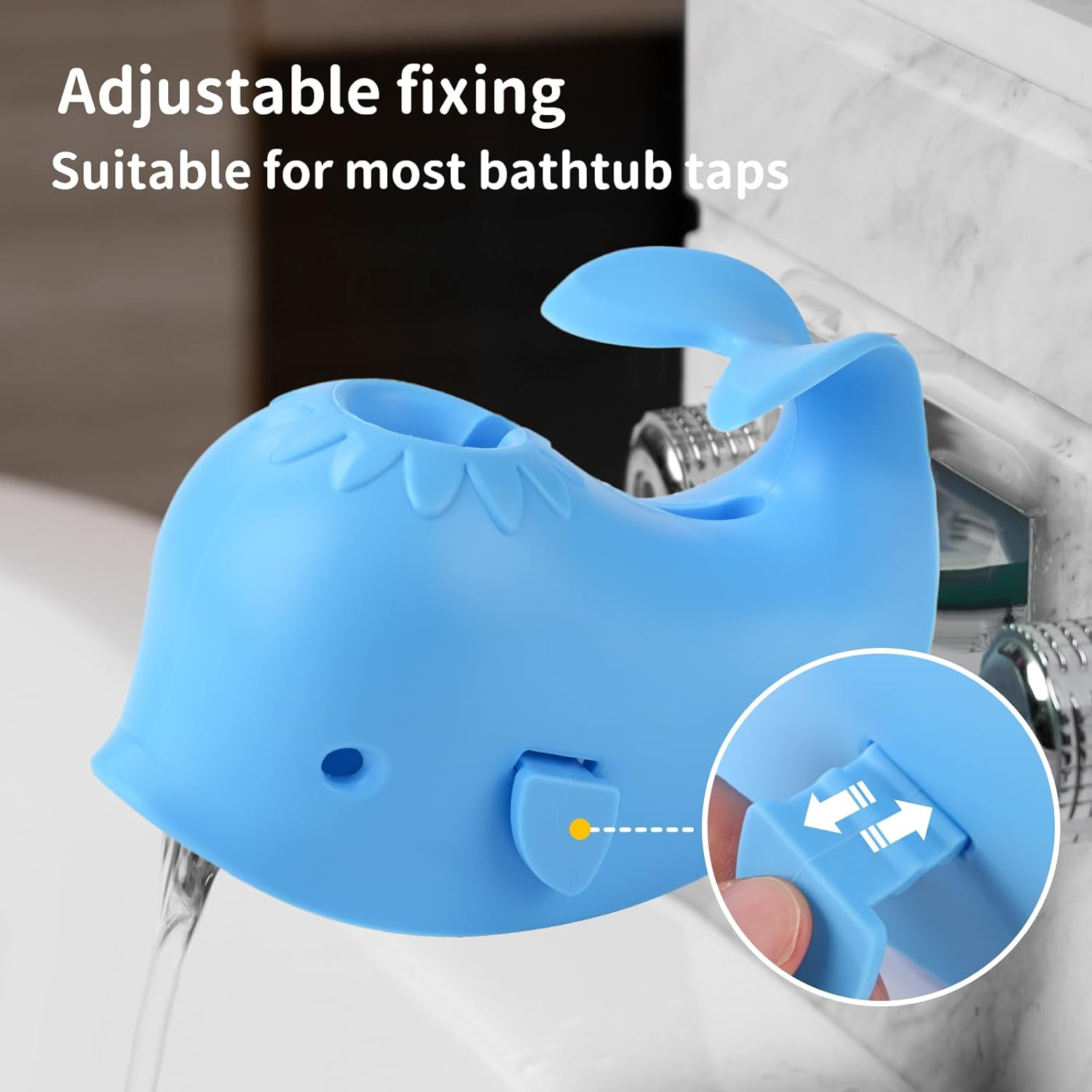 Bath Faucet Cover for Kids，Bath Spout Cover for Baby Are Suitable for Most Bathtub Faucet,Spout Cover Bathroom Tub Adds Fun to Your Baby in the Shower.(Blue) image number 5