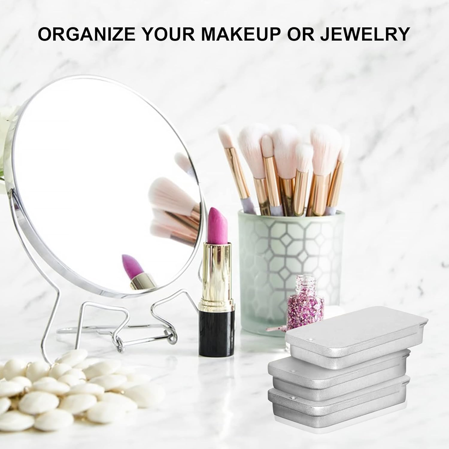 Empty Slide Top Tin Containers for Lip Balm, Crafts, Storage Kit - .25Oz, 6 Pack image number 4