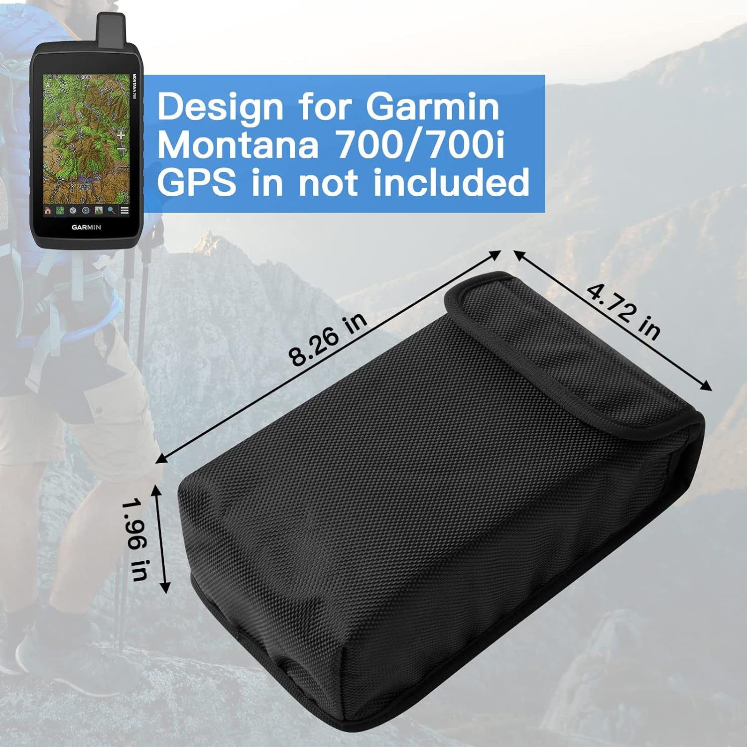 Xxerciz Soft Case Compatible with Garmin Montana 700I / 700 / 750I Handheld GPS, Portable Protective Storage GPS Bag with Carabiner image number 5