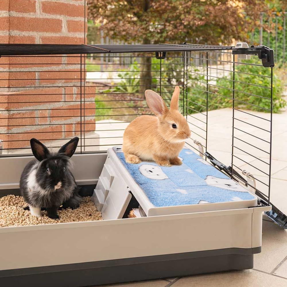 Pack of 2 Plush Bed for Small Animals, Soft Rabbit Bed, Fleece Guinea Pig Bed, Washable Guinea Pig Accessories for Rabbits, Guinea Pigs, Hamsters, Squirrel, Kittens - 35 X 27 Cm image number 4