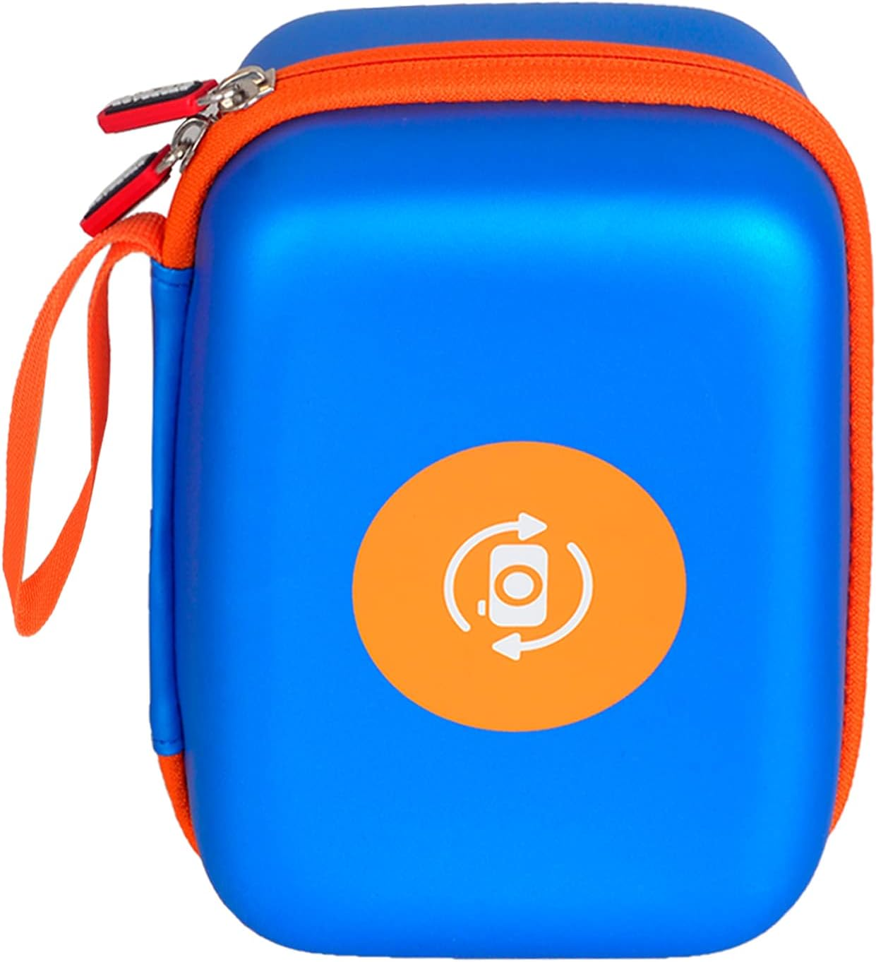 BTOPCASE Hard PU EVA Carrying Protective Storage Cover Case for VTECH Kidizoom Duo/Duo Dx/Duo Deluxe/Printcam/Twist/Pix Selfie Camera, (Blue Pu-Blue Villus Interior with Orange Zipper) - Red For Vtech Kidizoom Printcam Only image number 2