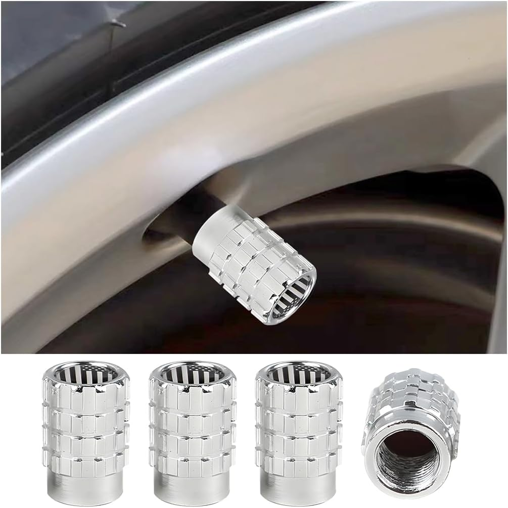 Osilly Car Tire Valve Stem Caps, 4PCS Aluminum Alloy Airtight Vehicle Wheel Protector, Dustproof Leak-Proof Automotive Tyre Air Covers Accessories, Universal for SUV, Sedan, Truck (Red/Black) image number 1