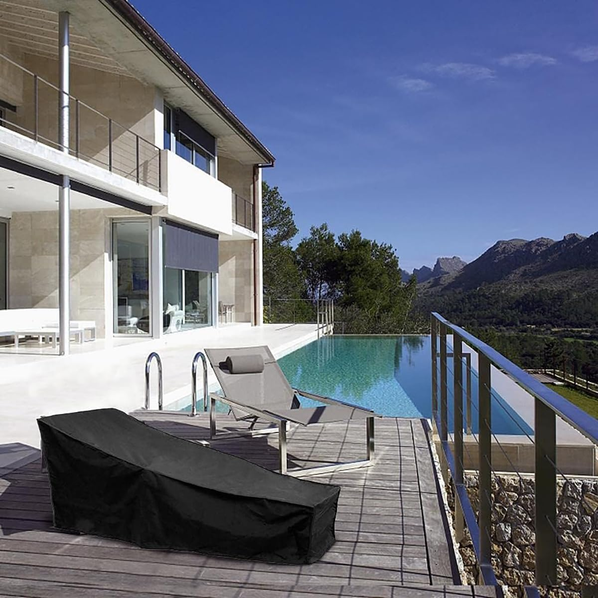 Sagasave Sun Lounger Cover - Waterproof, Heavy Duty, Windproof, Anti-Uv - Oxford Fabric Garden Furniture Cover (210X75X40X80Cm) image number 1