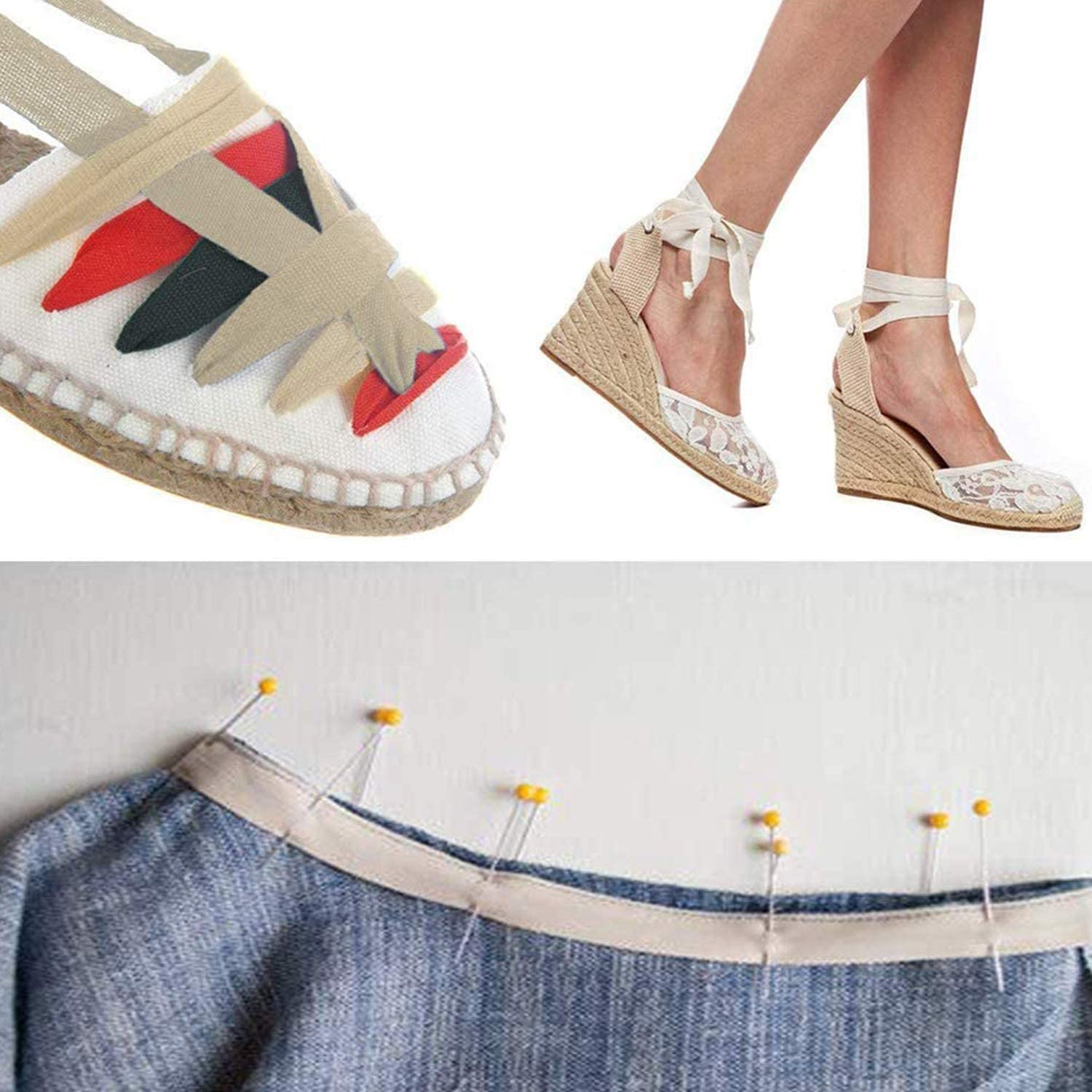 Cotton Tape, 54 Yard 0.4 Inch Wide Herringbone Sewing Bunting Tape, Webbing Strap Ribbon Border Trim Edging Belt for DIY Crafts Gift Wrapping Home Decoration Sewing (Beige) image number 1