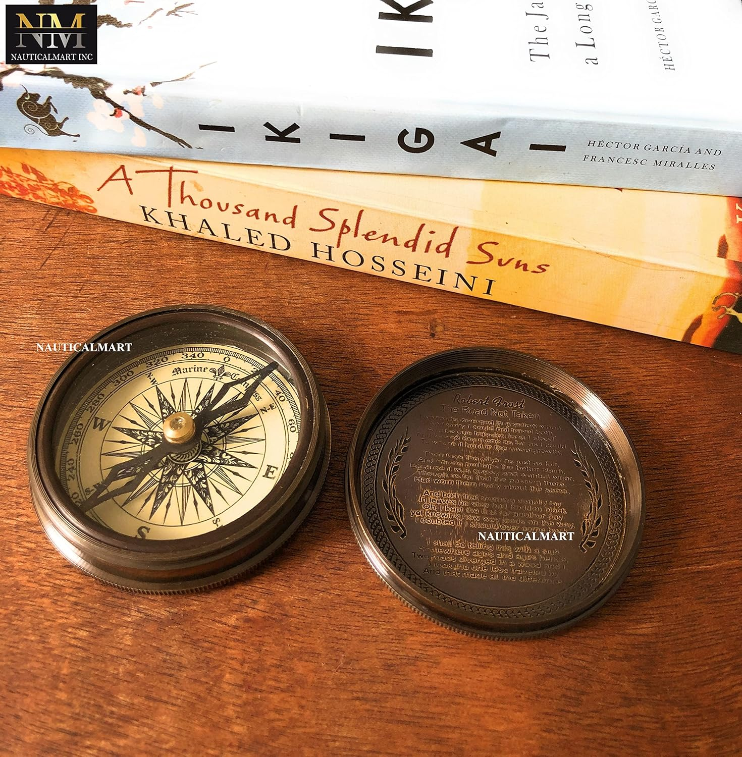 Engraved Compass, Customized Brass Compass for Anniversary, Birthday, Graduation Day, Confirmation Gift, Valentine Gift, Parting Gift, Sailor Gift image number 1