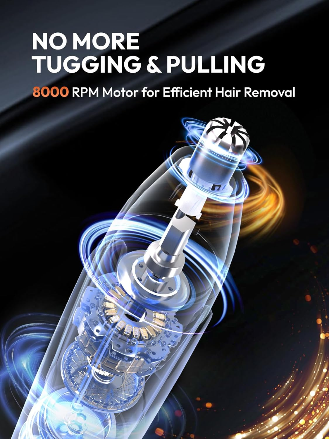 MANSPOT Nose & Ear Hair Trimmer for Men &ndash; Painless Nose Hair Trimmer Rechargeable with 8000-RPM Powerful Motor, Dual-Edge Blades, IPX6 Waterproof, USB-C Charging, 90Min Runtime & Detachable Head image number 1