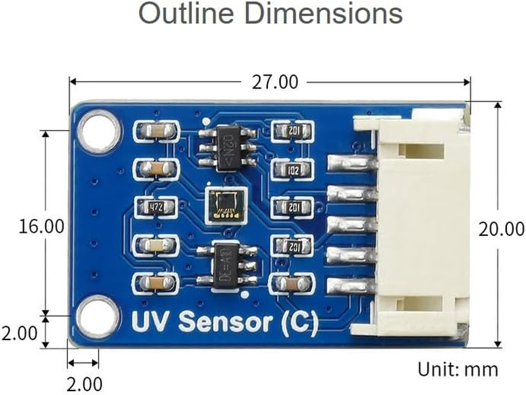 Waveshare Digital LTR390-UV Ultraviolet Sensor (C), Direct UV Index Value Output, I2C Bus 3.3V/5V,Compatible with Raspberry Pi/Forarduino/Stm32 image number 4