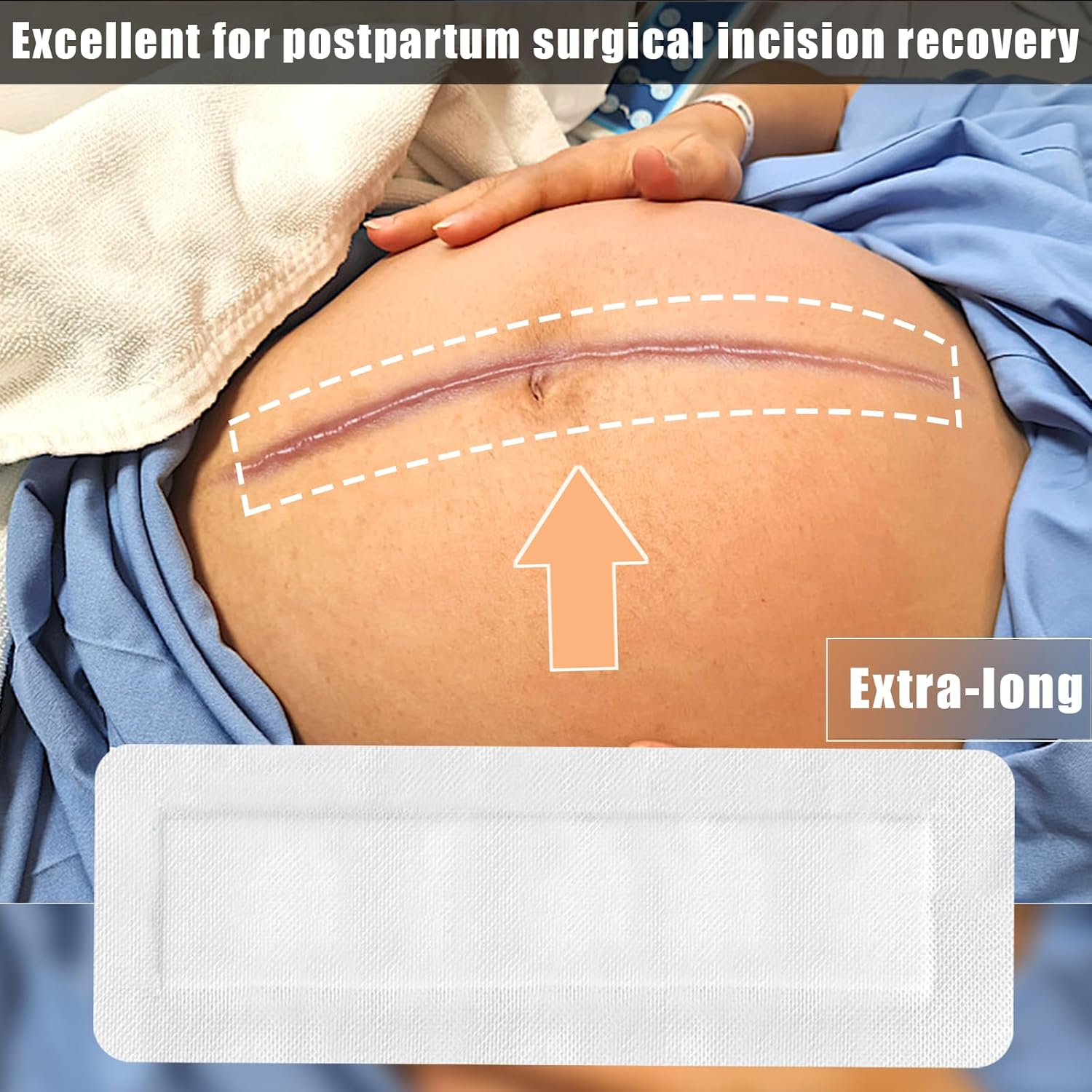 Wound Dressings Adhesive, Lengthen Large Dressing Pads Padding with Absorbent Patch, Individually Wrapped(10 X 30Cm, 10 Pack) image number 3