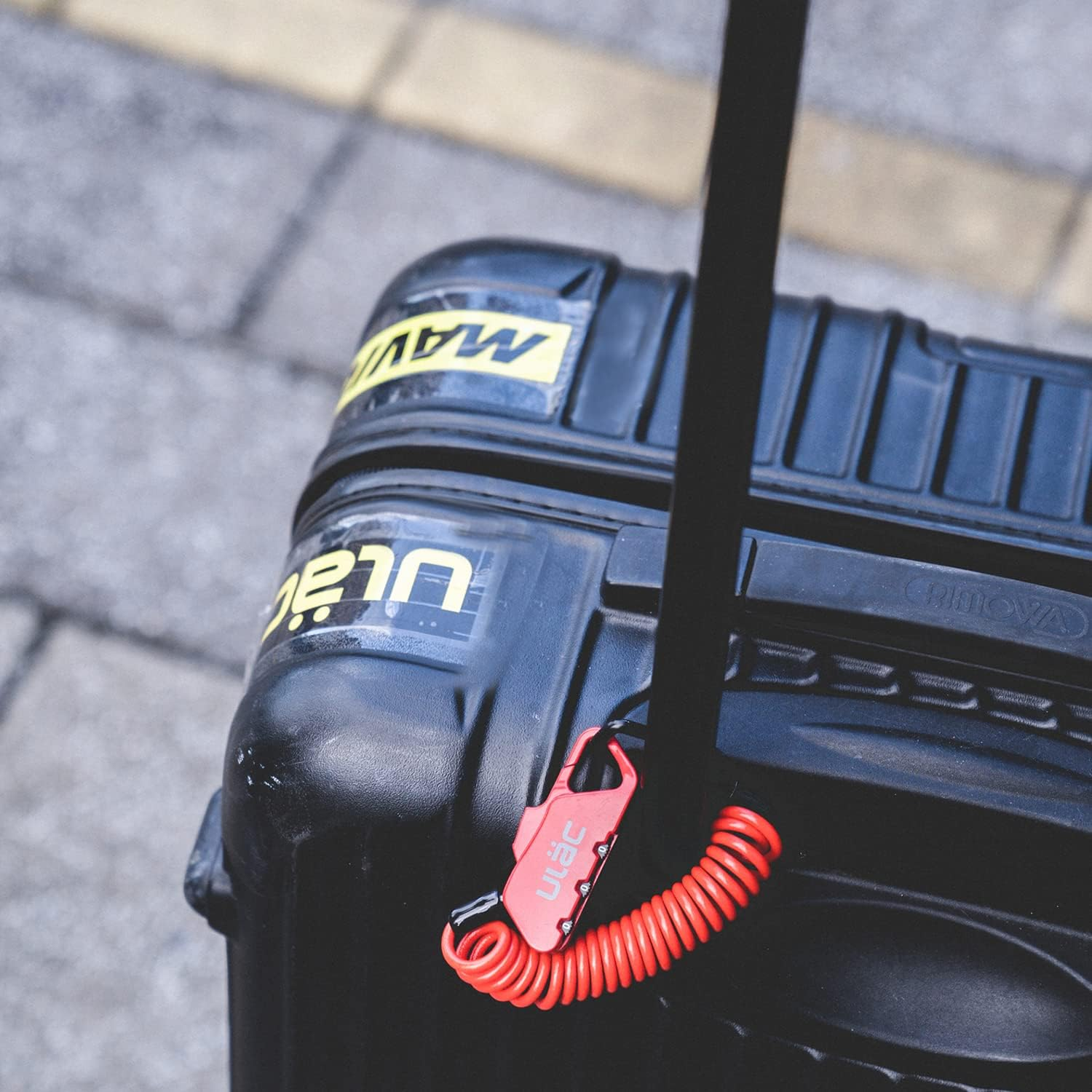 ULAC Piccadilly LTD Mini Combination Cable Lock, Helmet Lock for Bike, Bicycle, Motorcycle, E-Scooter; Small Portable Padlock for Gym Locker, Baby Stroller, Suitcase, Luggage, Gate and Fence(Silver) - Bumblebee image number 2