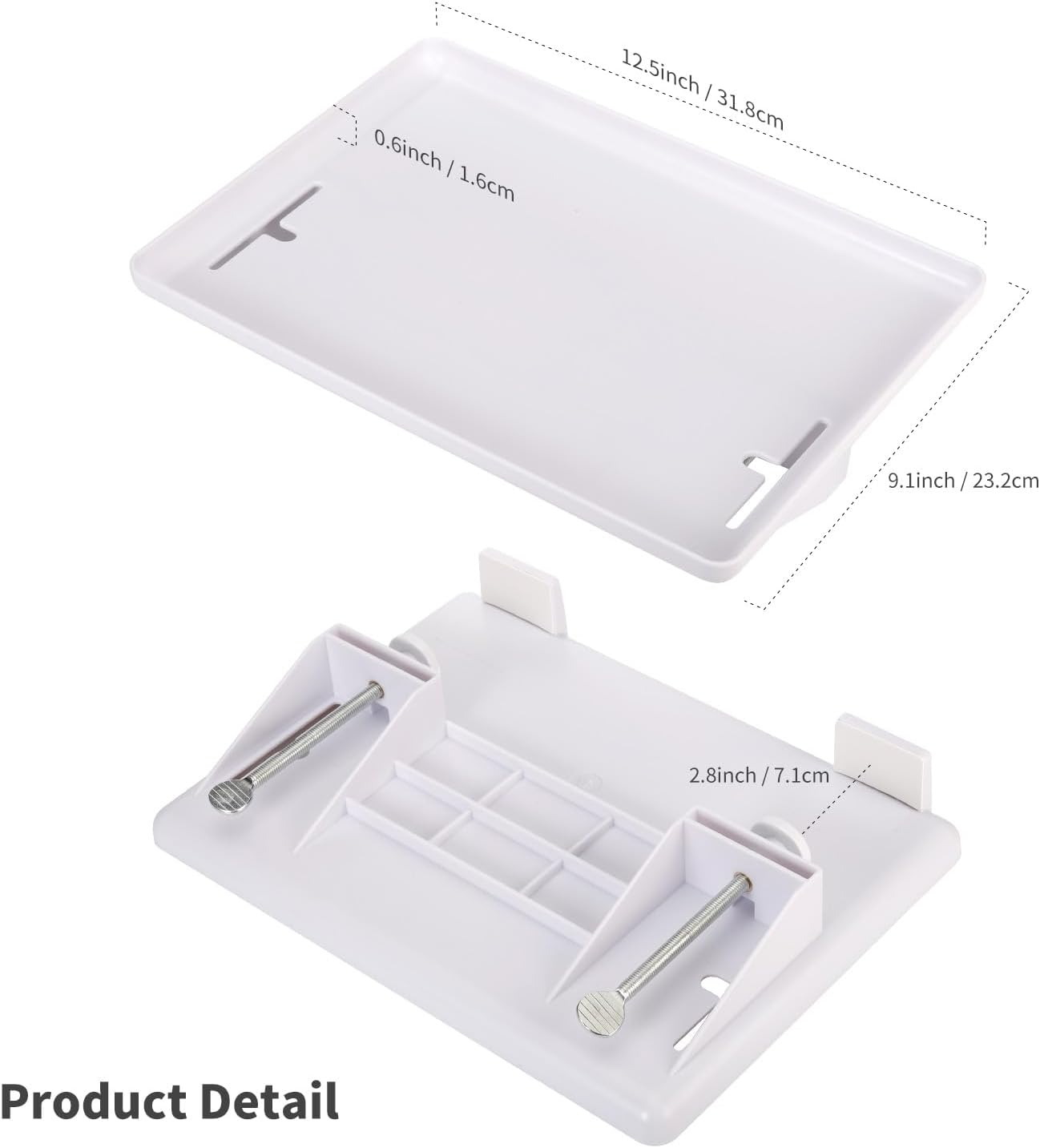 2PCS Removable Bedside Shelf, Bedside Tray for Bunk Beds, Bed Storage Organizer Shelf, Bedroom with Clip on Nightstand for Bedroom (Mounted on Bed Frame) (2, Black) - 2, Black image number 3