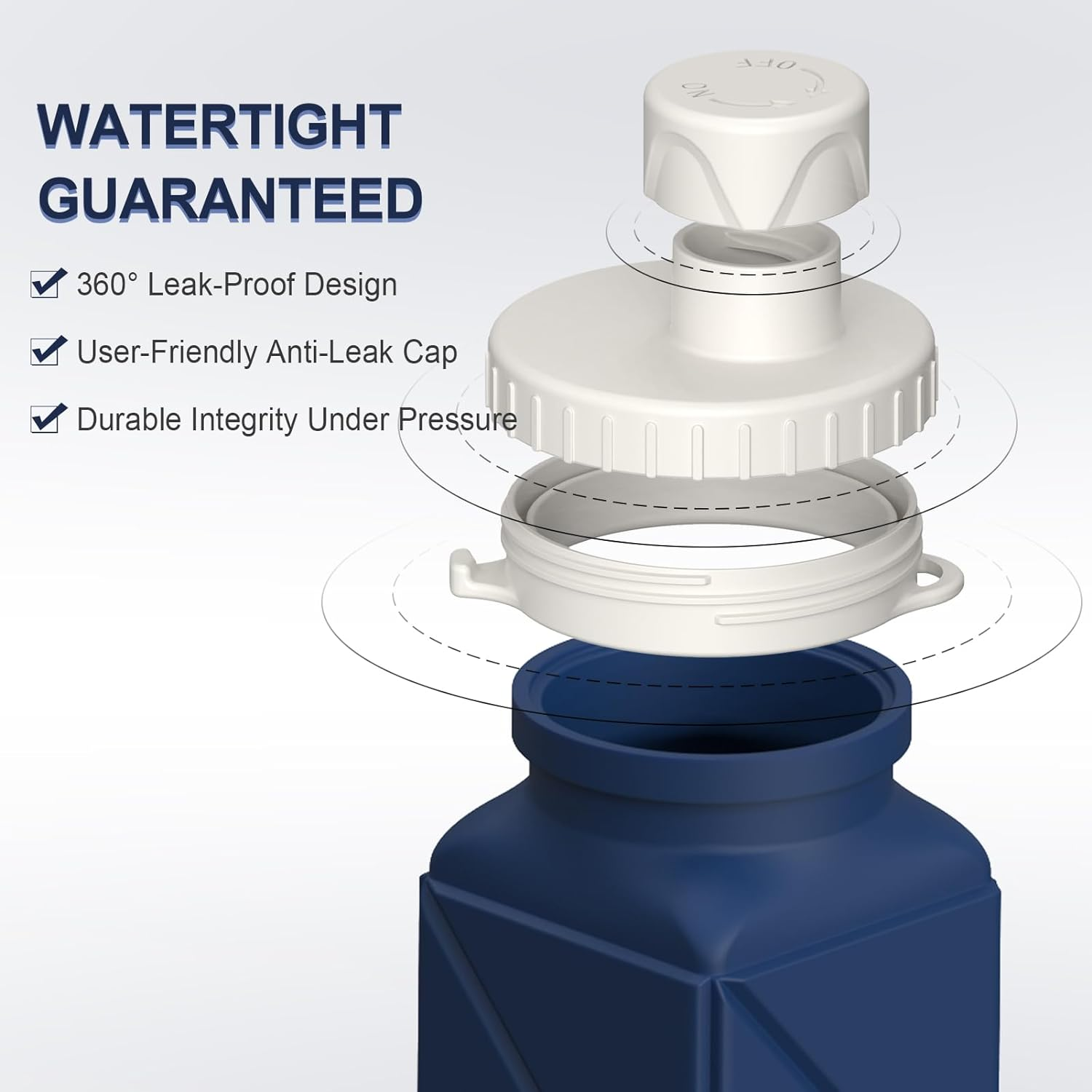 Collapsible Water Bottles, BEAUTAIL Silicone Foldable Portable Water Bottle 610Ml, Lightweight Reusable Leakproof for Travel Camping Hiking Cycling Yoga Sports Outdoor, 1 Pack (Darkblue)