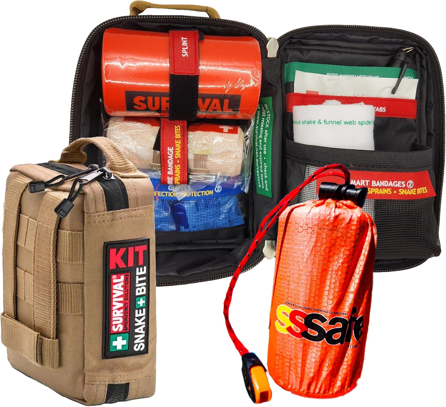 SSSAFE SURVIVAL Snake Bite Kit Designed in Collaboration with SSSAFE Pty Ltd for Australian Venomous Snake and Spider Bite First Aid image number 2