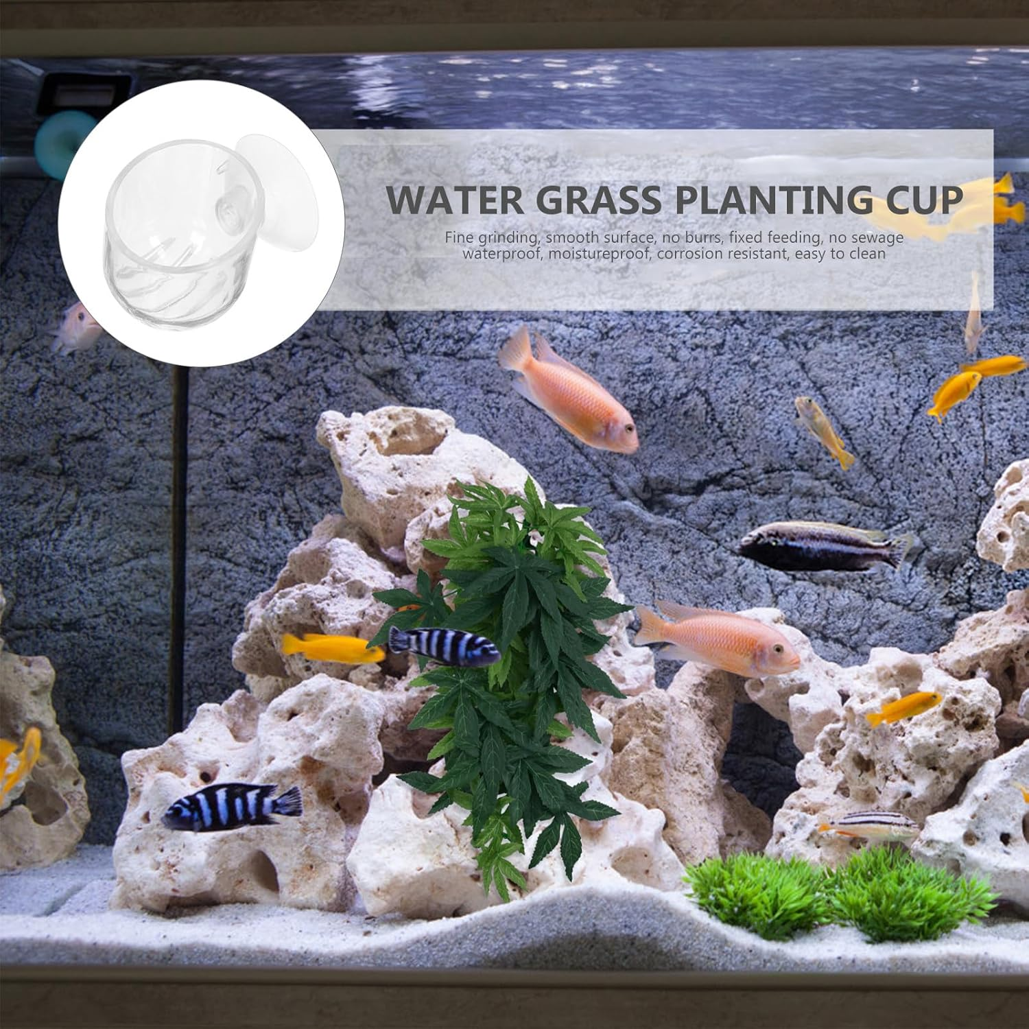 MINAOLULUS 4Pcs Acrylic Red Worm Fish Food Feeders for Aquarium, Fish Tank Feeding Supplies Cups for Aquatic Plants and Pets image number 5