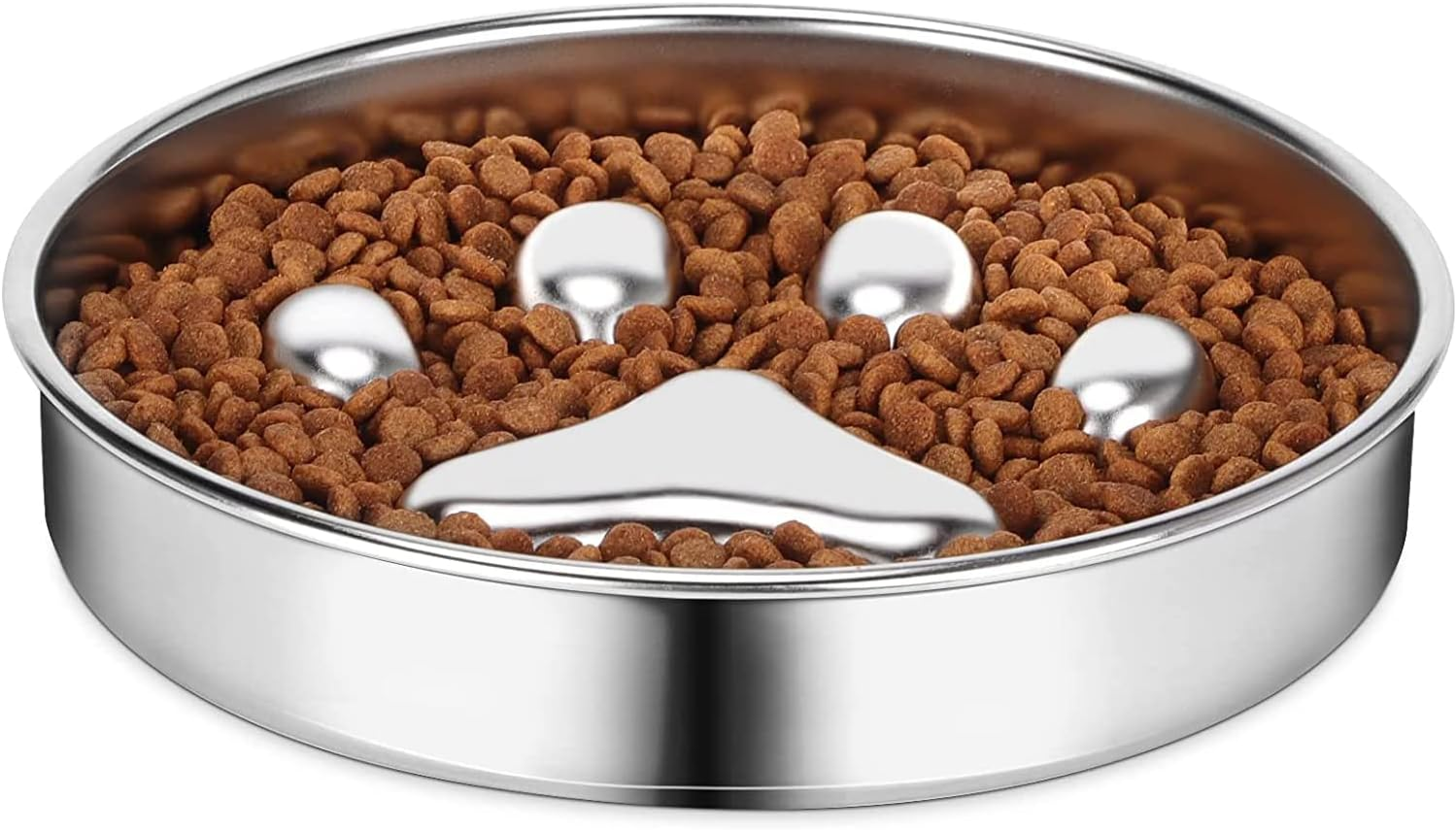KUOHAI Slow Feeder Dog Bowls 304 Stainless Steel, 2 Cups Metal Dog Food Bowls, Dog Water Bowl for Small & Medium Sized Dogs, Fun Bloat Stop Pet Bowl for Fast Eaters image number 3